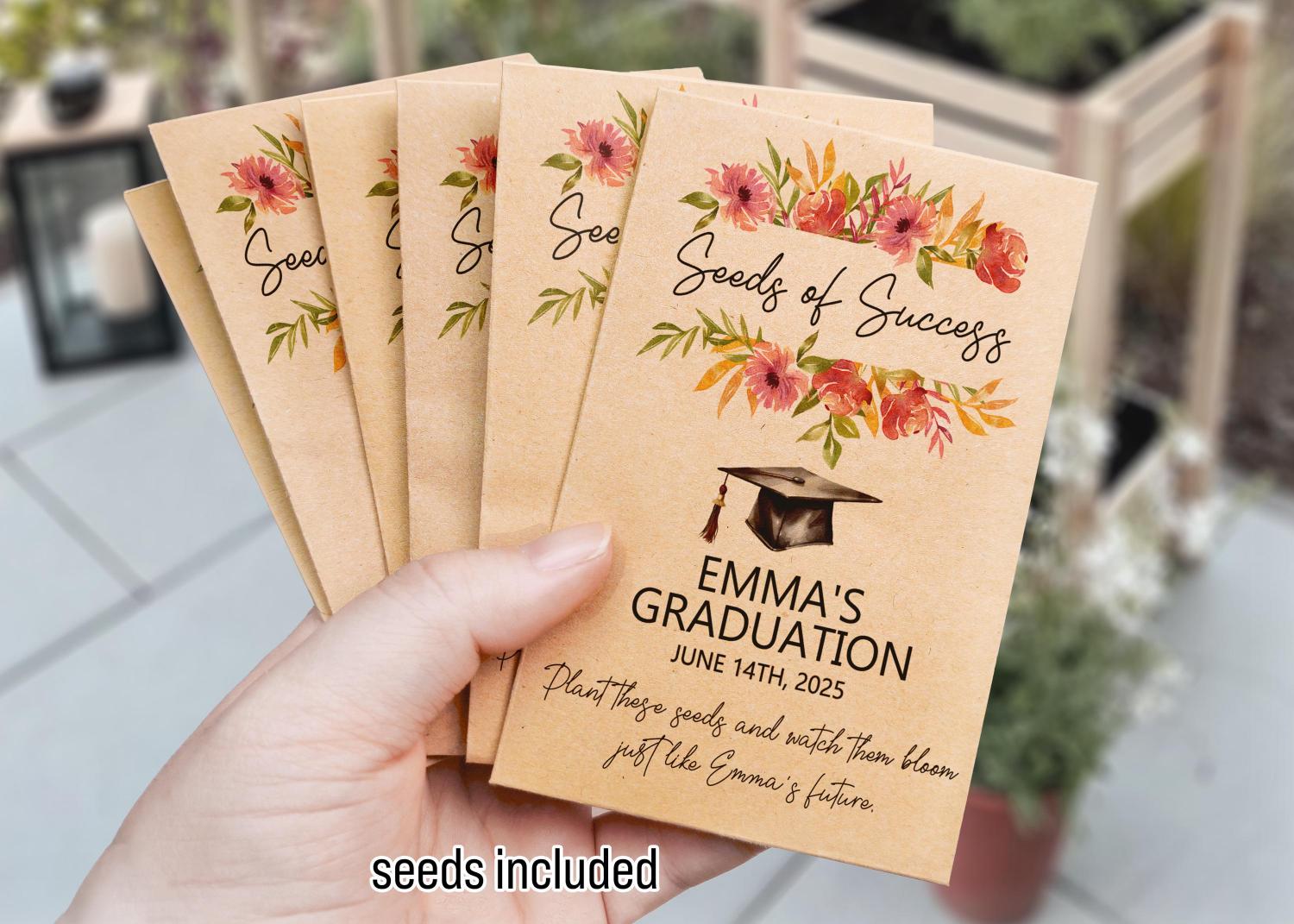 Graduation Seed Packets/Graduation Party Favors for Guests/Blooming Future/Class of 2024/Senior 2024 Grad Party Seed Packet Favors with Seed