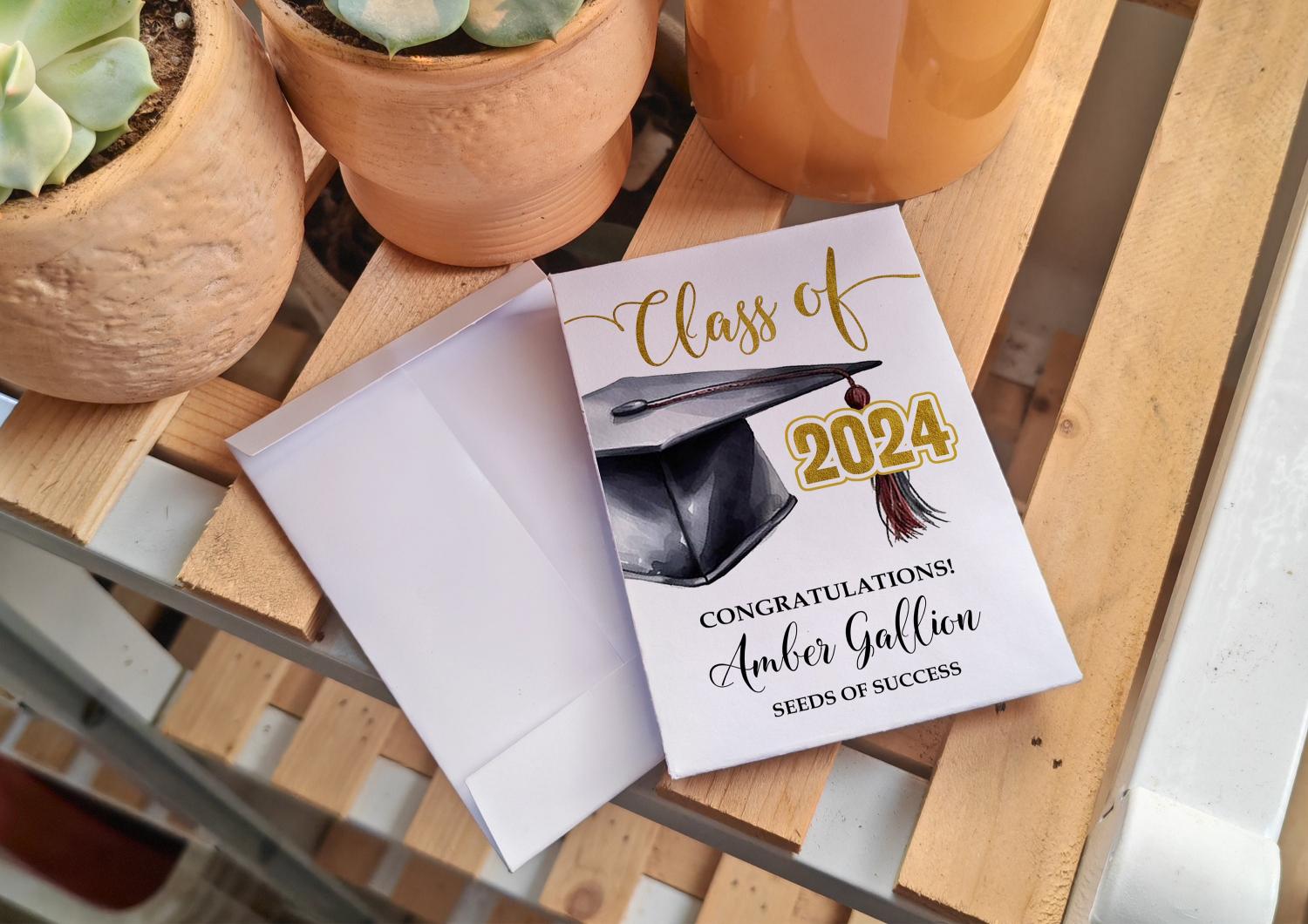 Graduation Seed Packets/Graduation Party Favors for Guests/Blooming Future/Class of 2024/Senior 2024 Grad Party Seed Packet Favors with Seed