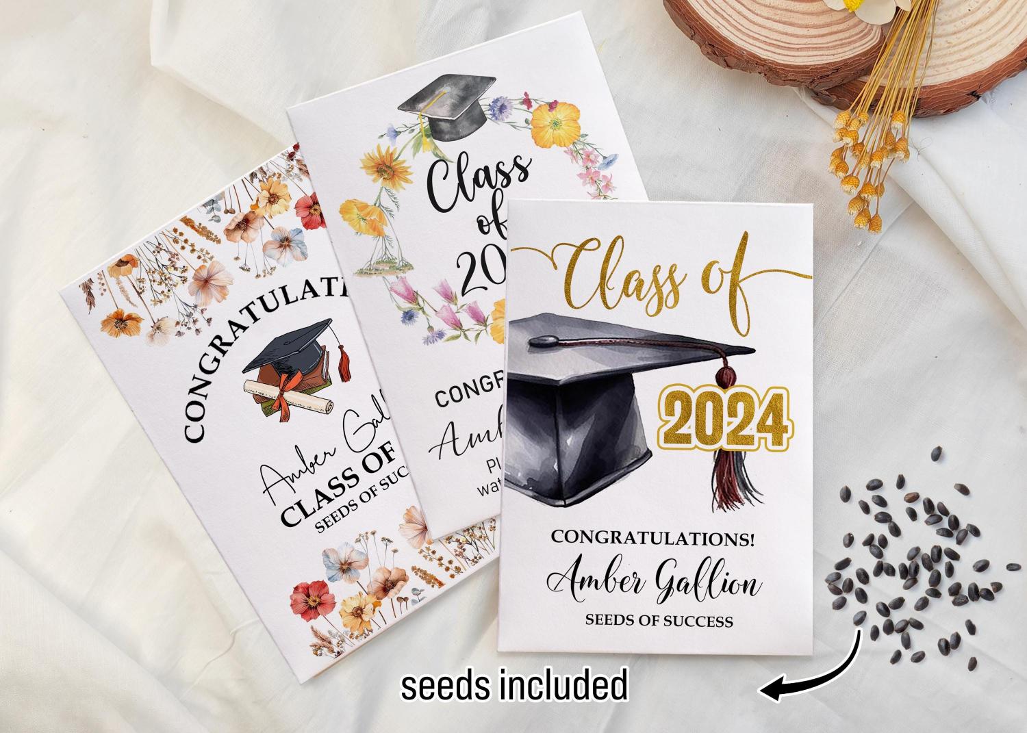 Graduation Seed Packets/Graduation Party Favors for Guests/Blooming Future/Class of 2024/Senior 2024 Grad Party Seed Packet Favors with Seed