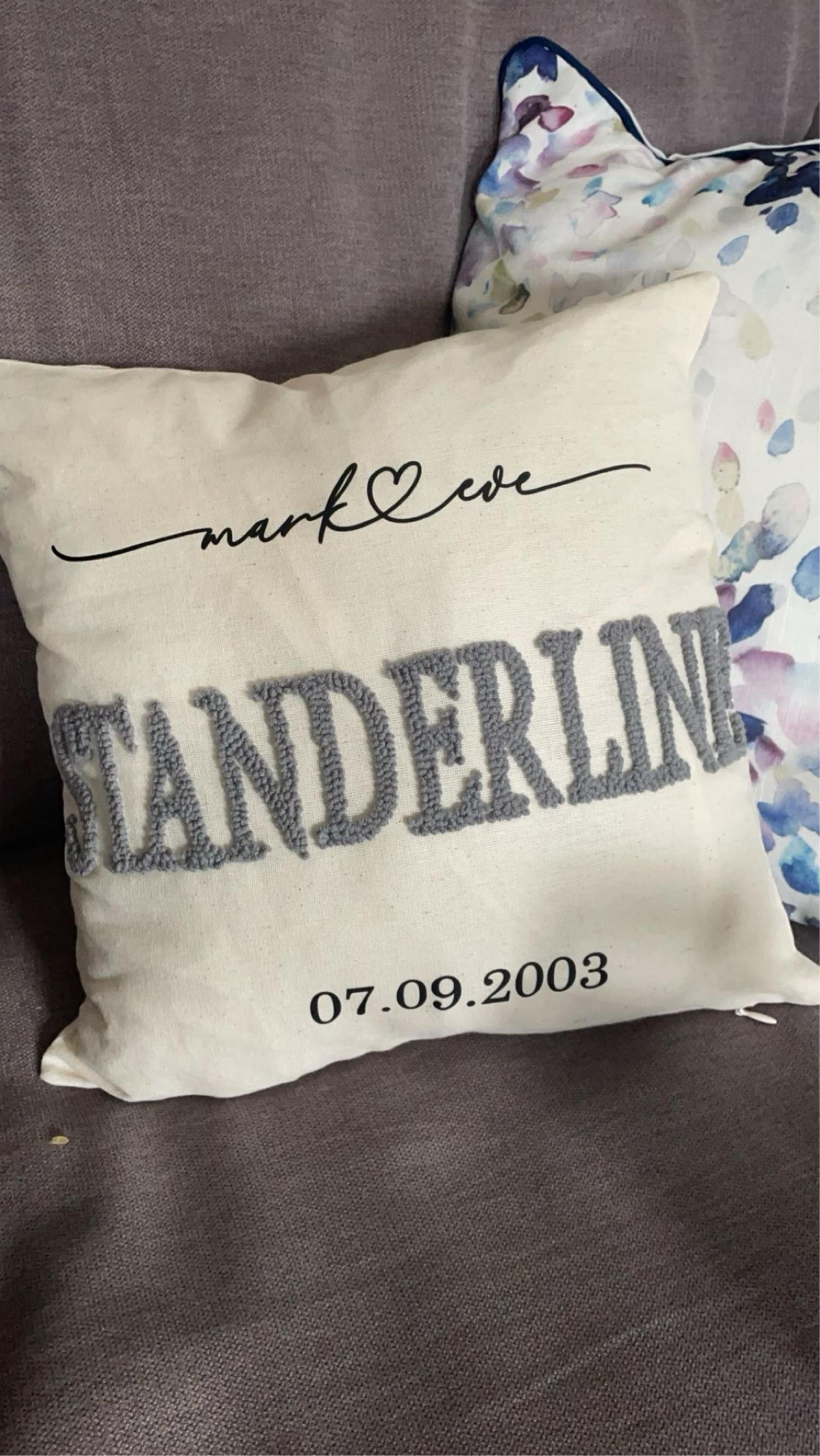 Custom Couple Name Punch Needle Pillow Cover, Anniversary Gift, Wedding Gift, Personalized Couple Throw Pillow, Valentine's Day Gift Idea