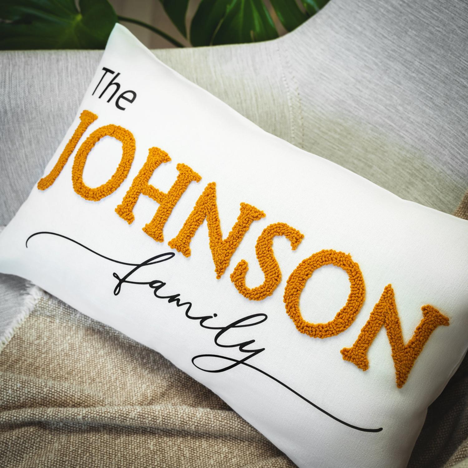 Custom Couple Name Punch Needle Pillow Cover, Anniversary Gift, Wedding Gift, Personalized Couple Throw Pillow, Valentine's Day Gift Idea