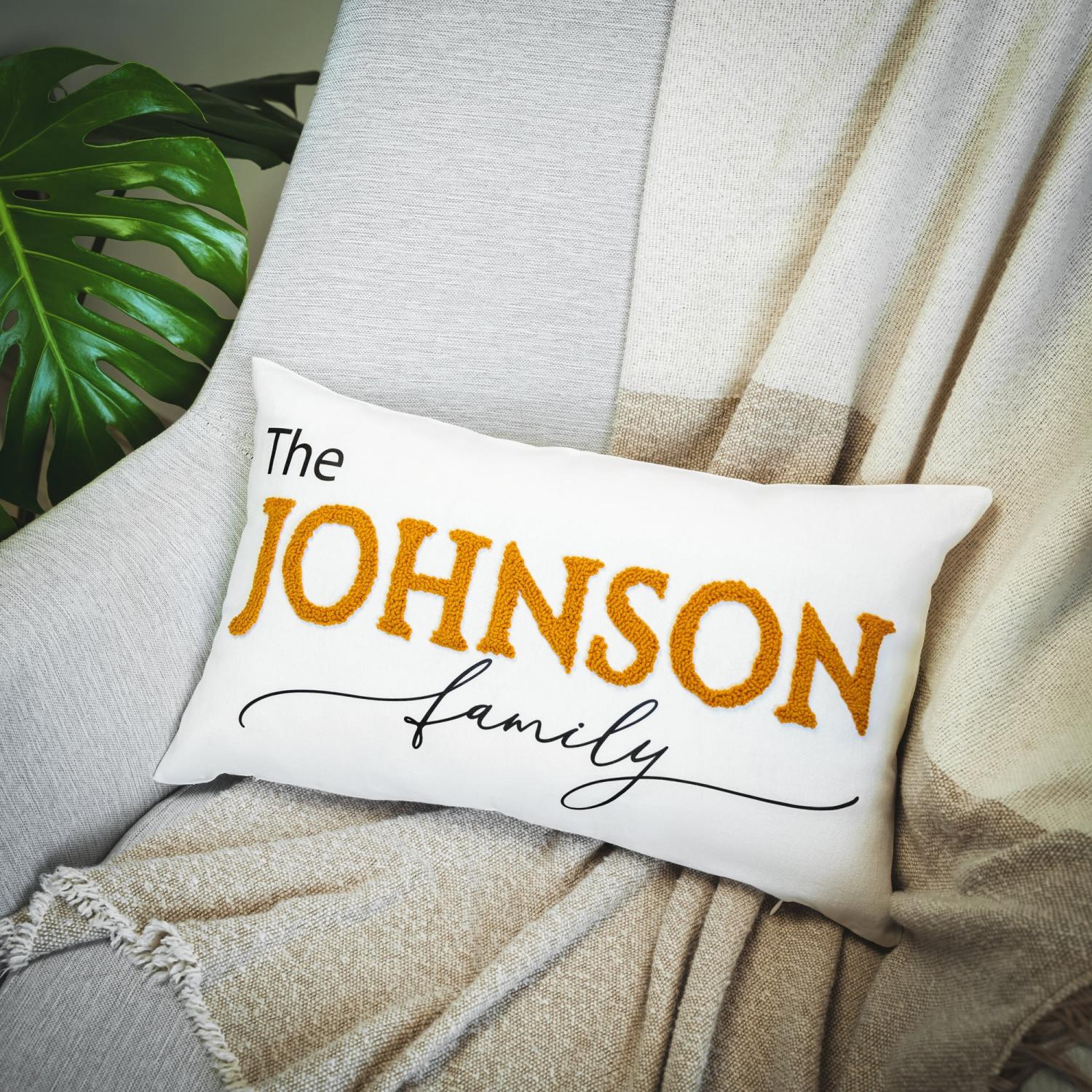 Custom Couple Name Punch Needle Pillow Cover, Anniversary Gift, Wedding Gift, Personalized Couple Throw Pillow, Valentine's Day Gift Idea