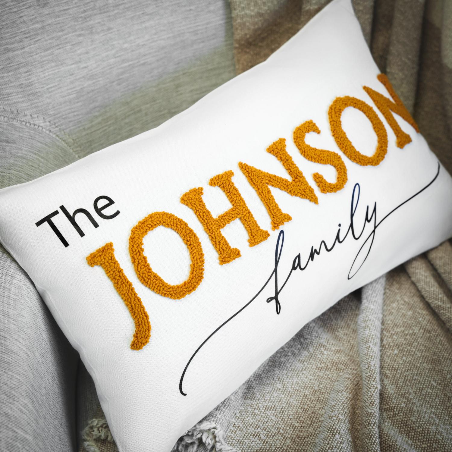 Custom Couple Name Punch Needle Pillow Cover, Anniversary Gift, Wedding Gift, Personalized Couple Throw Pillow, Valentine's Day Gift Idea