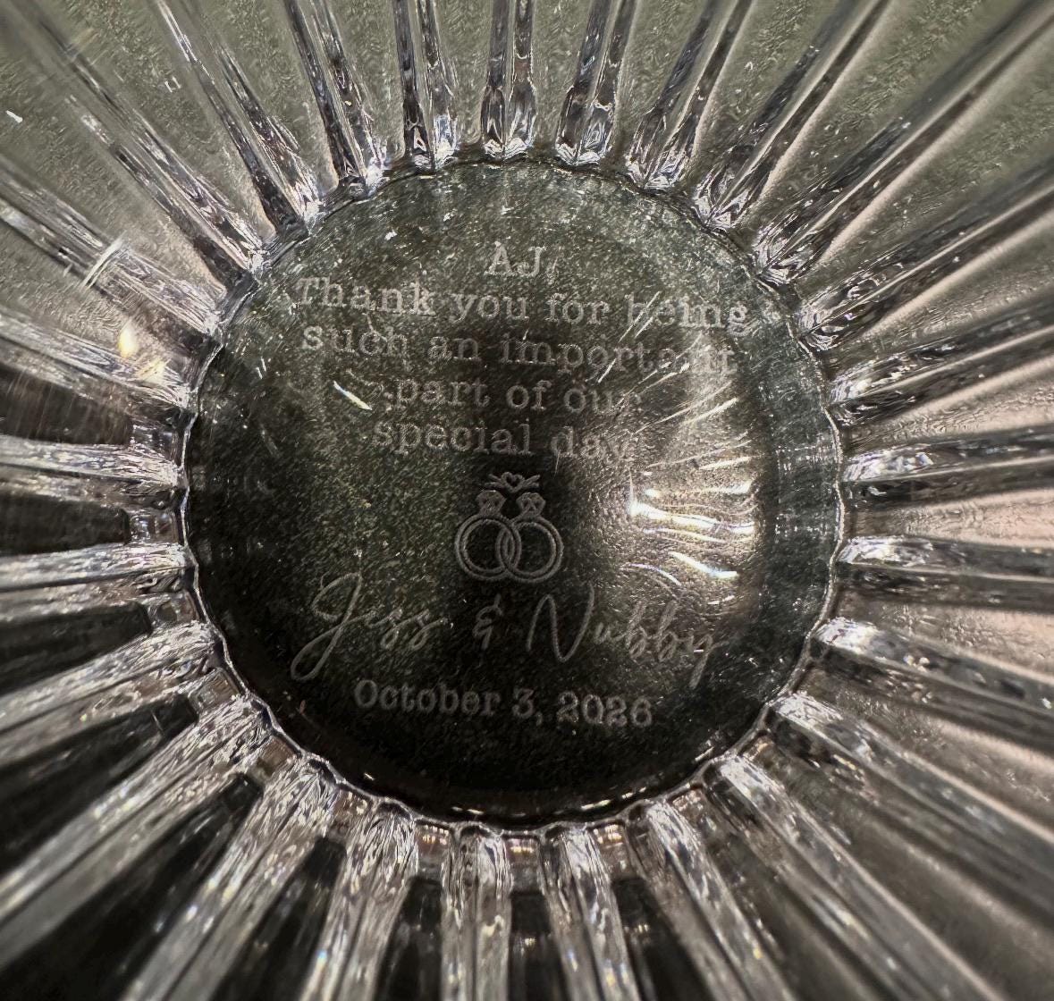 Personalized Wedding Officiant Gift: Engraved Whiskey Glass, 11 oz