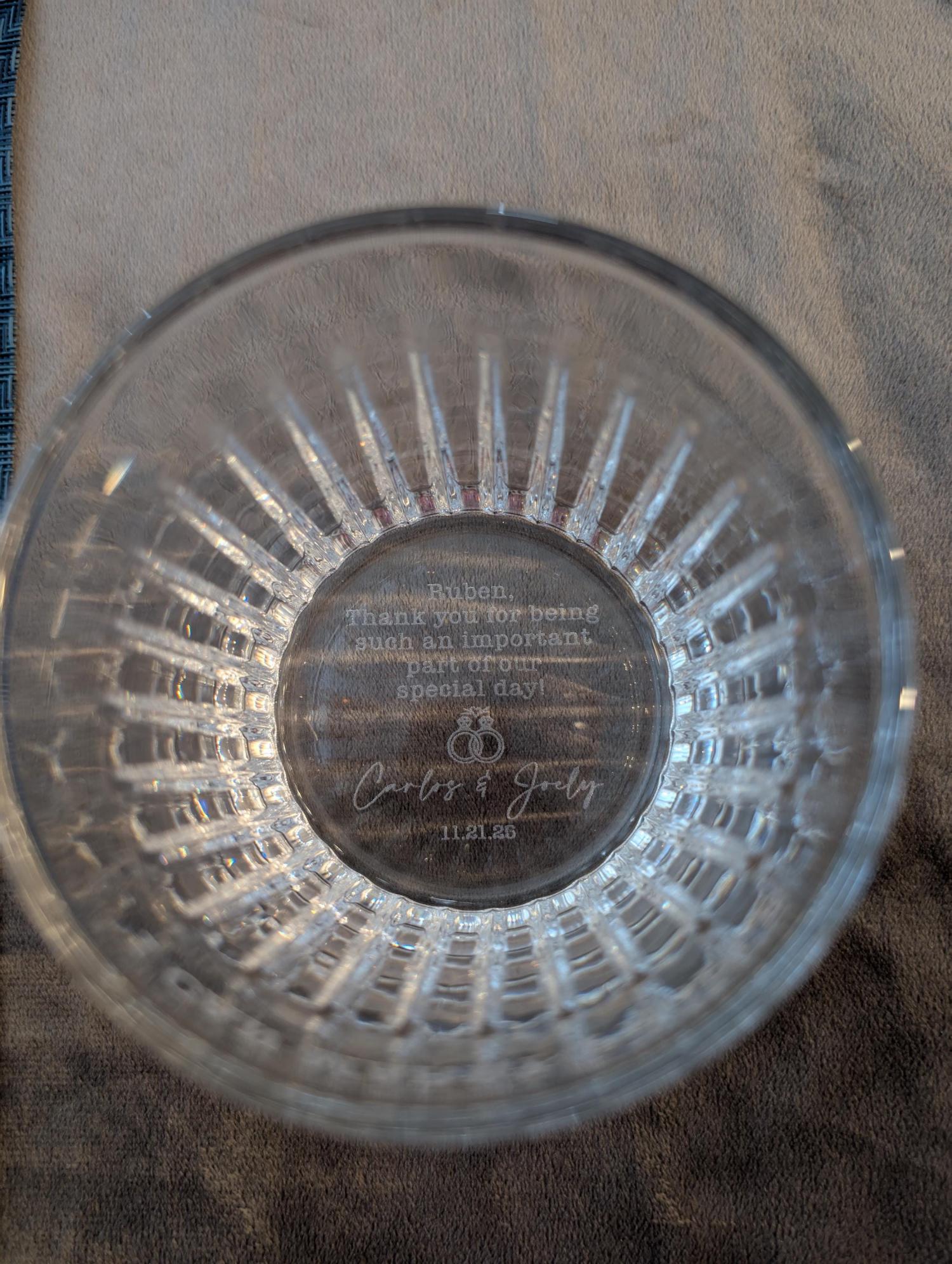 Personalized Wedding Officiant Gift: Engraved Whiskey Glass, 11 oz