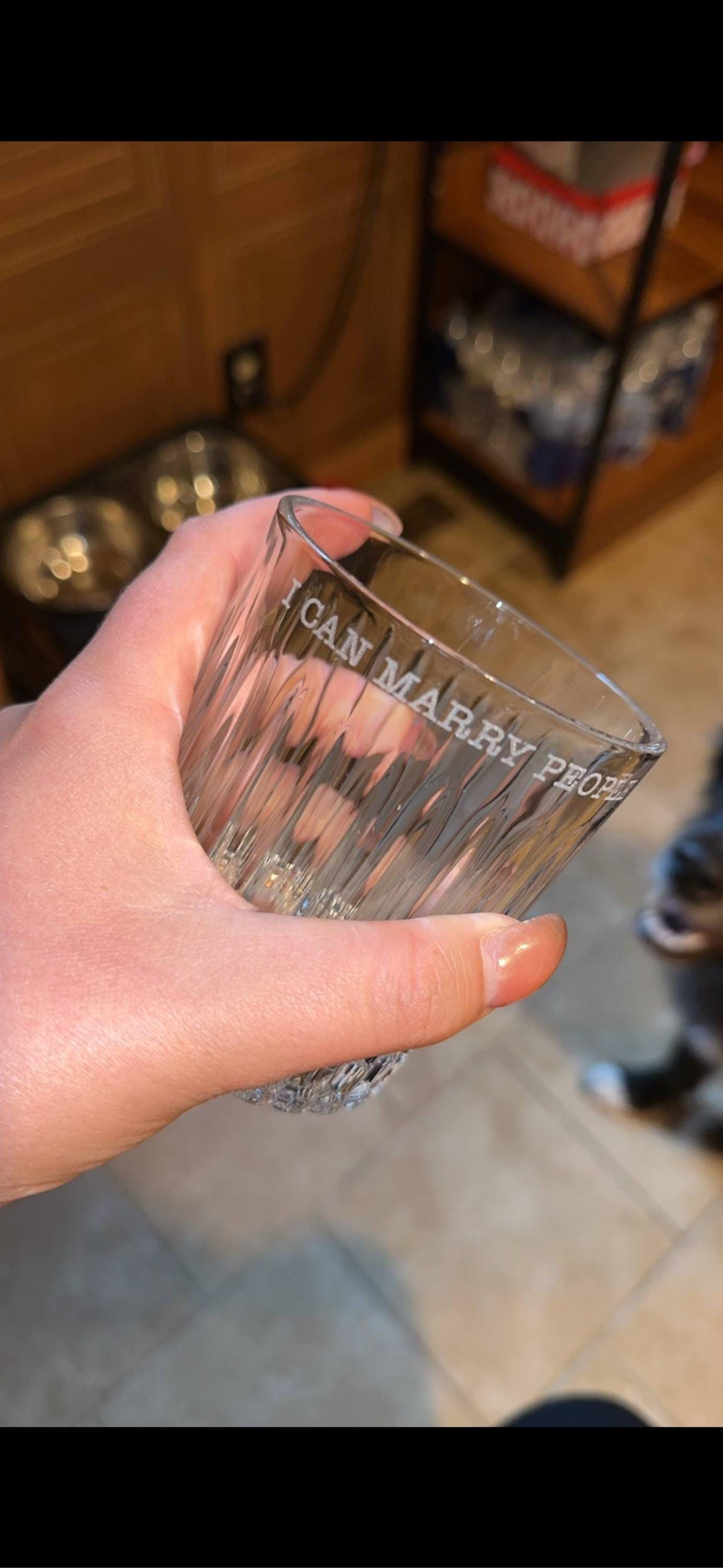 Personalized Wedding Officiant Gift: Engraved Whiskey Glass, 11 oz