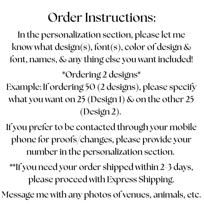 Personalized Wedding Matchbooks - Custom Favors for Wedding guests, Baby Shower, Bachelorette & Housewarming