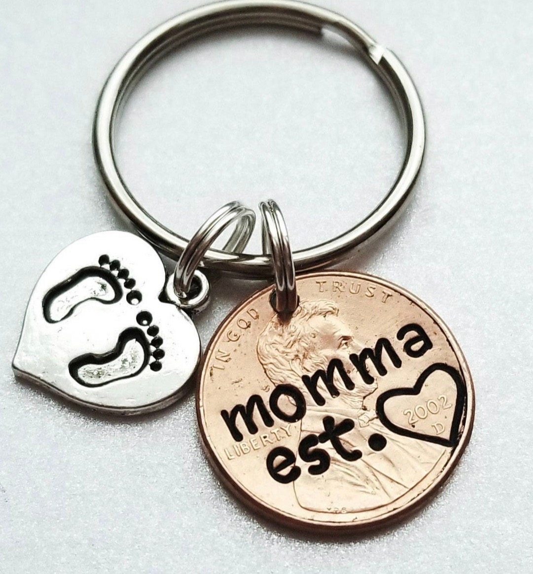 1st Mother's Day Gift, Custom Mom Keychain, Sentimental Mommy Birthday Gift from Son, Gift from Daughter, From Baby, unique Baby Shower Gift