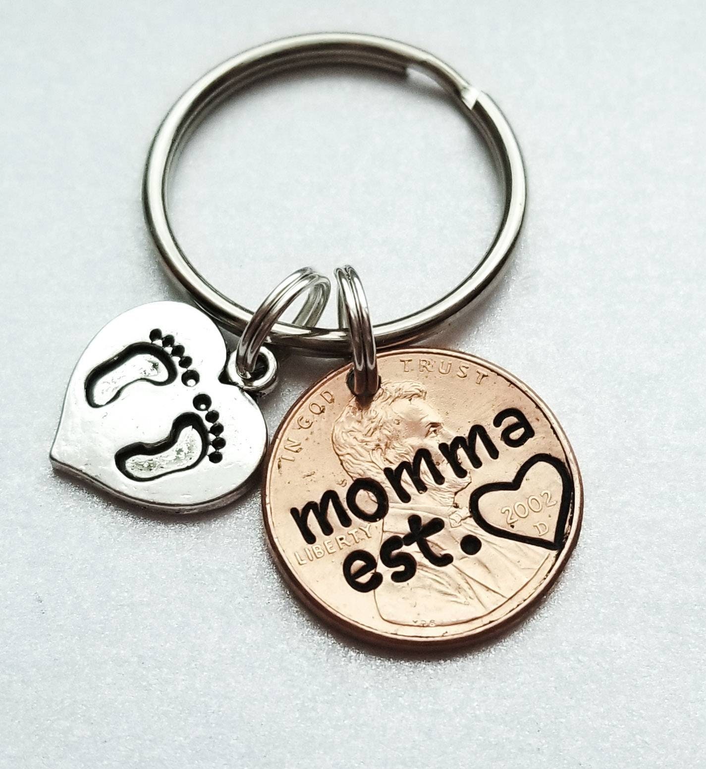 1st Mother's Day Gift, Custom Mom Keychain, Sentimental Mommy Birthday Gift from Son, Gift from Daughter, From Baby, unique Baby Shower Gift