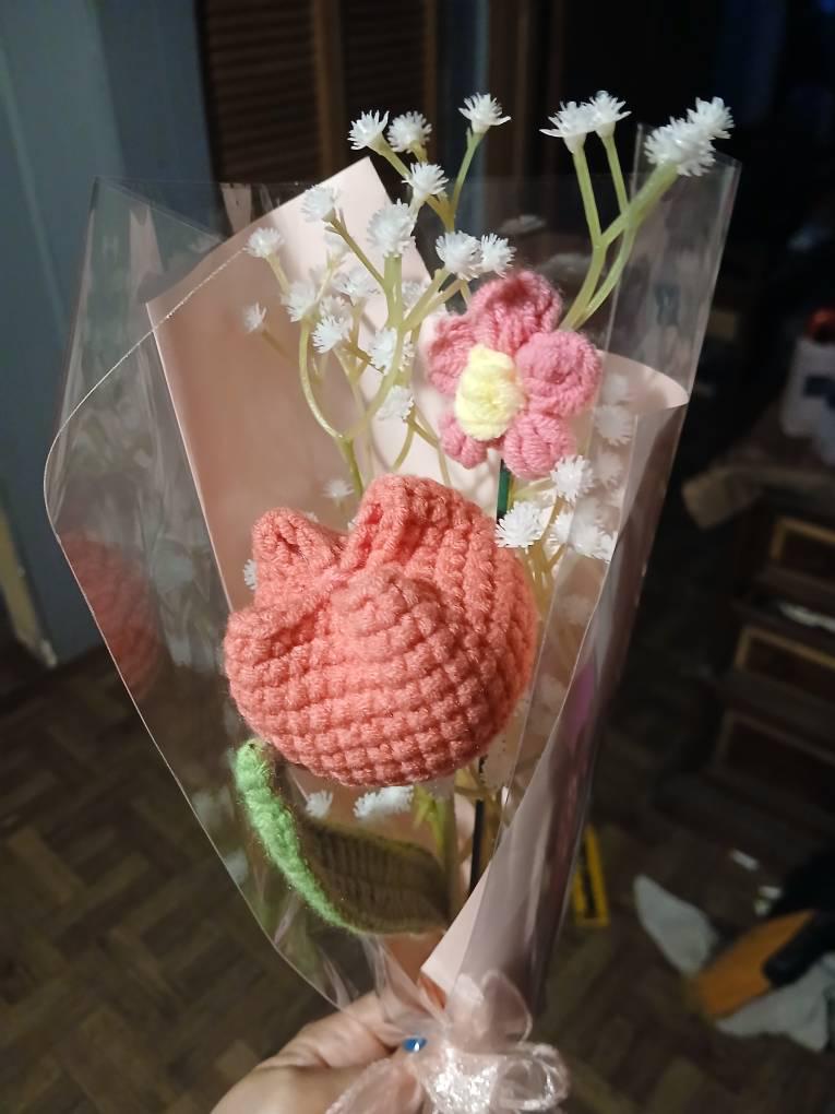 Valentine's Day Crochet Bouquet, Carnation Bouquet, Handmade Crochet flowers, Party Favors, Mother's Day, Birthday Gift, Graduation Bouquet