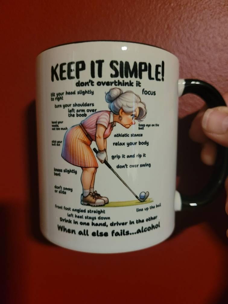 Funny Golf Mug for Women, Lady Golfer Coffee Cup, Golf Mom Gift, Birthday, Christmas, Mother’s Day Present for Golfer Girl