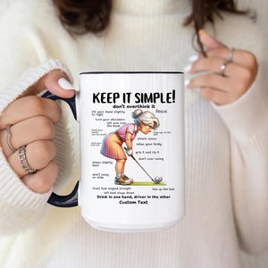 Funny Golf Mug for Women, Lady Golfer Coffee Cup, Golf Mom Gift, Birthday, Christmas, Mother’s Day Present for Golfer Girl