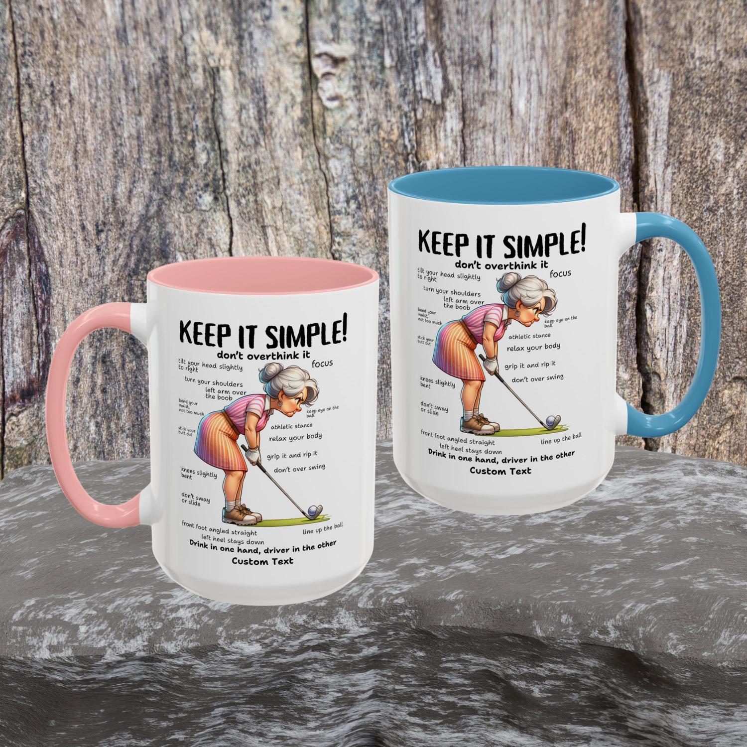 Funny Golf Mug for Women, Lady Golfer Coffee Cup, Golf Mom Gift, Birthday, Christmas, Mother’s Day Present for Golfer Girl