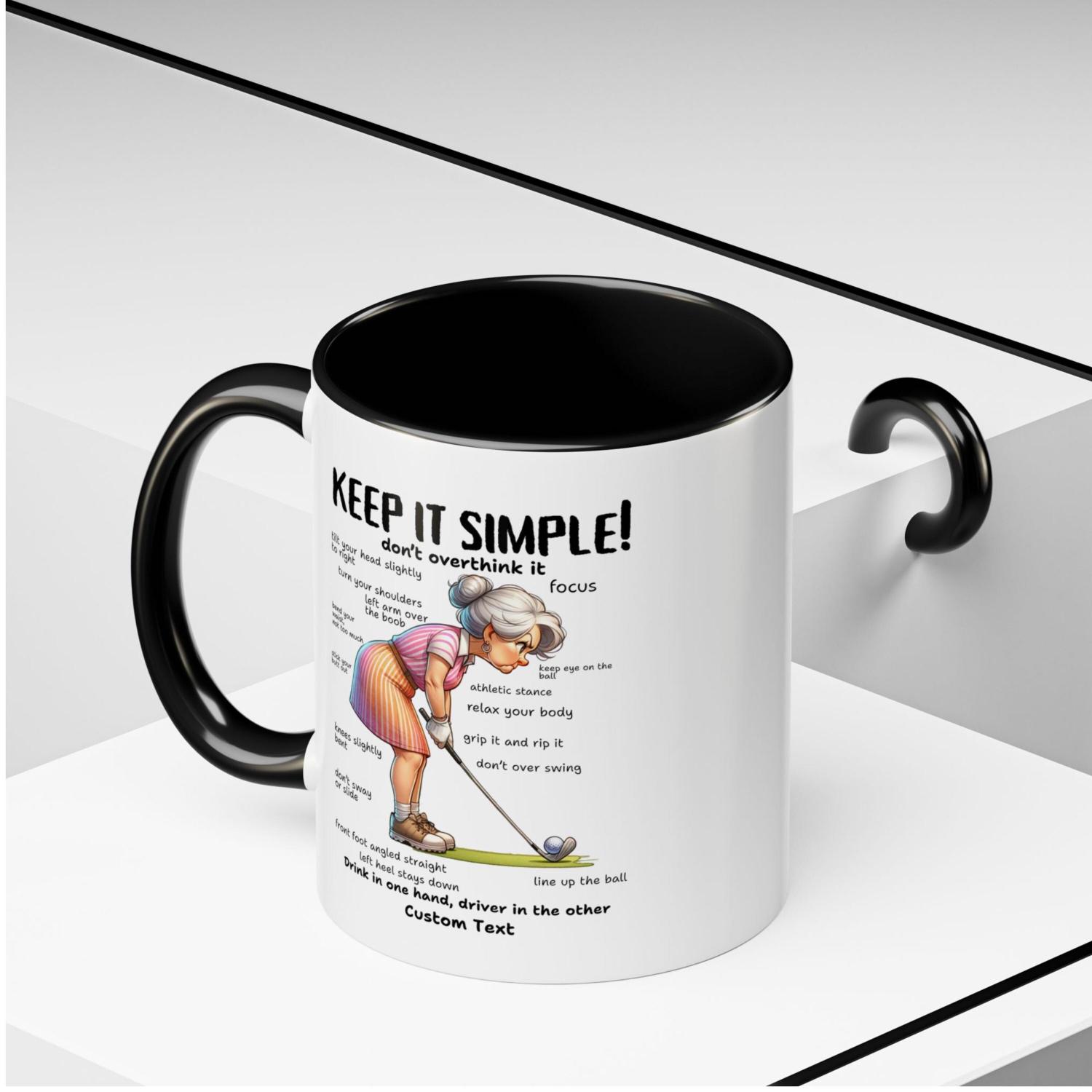 Funny Golf Mug for Women, Lady Golfer Coffee Cup, Golf Mom Gift, Birthday, Christmas, Mother’s Day Present for Golfer Girl