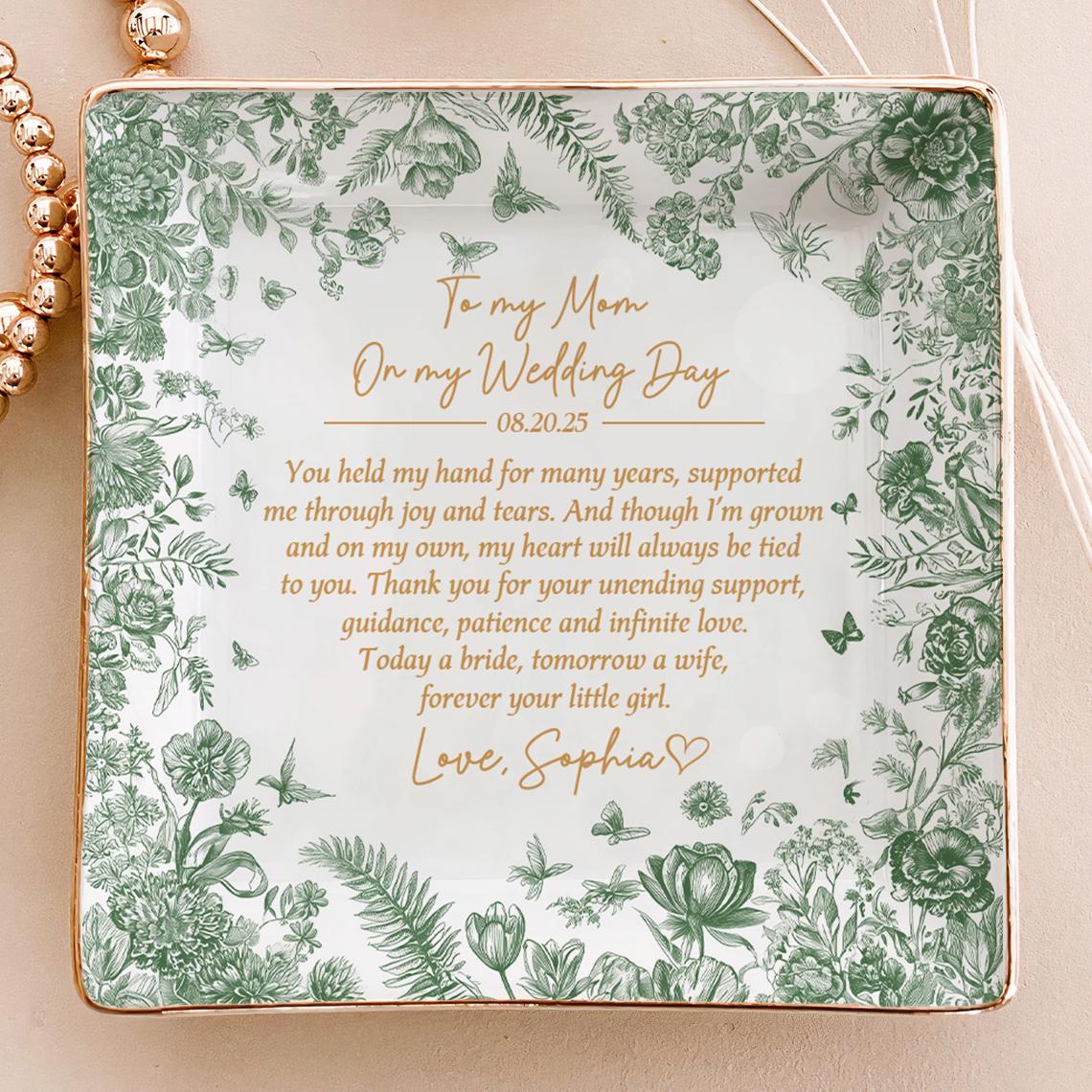 Custom Mother Of The Bride Jewelry Dish, Mother of the bride Jewelry plate, Custom Jewelry Tray for Mom, Wedding Favor Gift For Mom