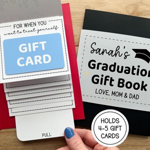 Graduation Waterfall Gift Card Holder Book, College or High School Graduation Card (Holds 4-5 Gift Cards)