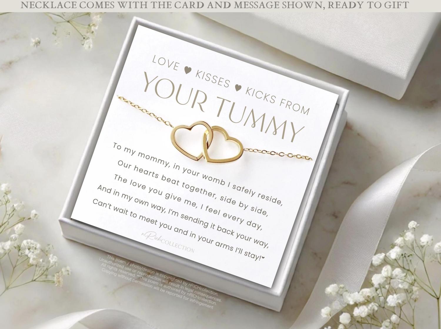 Mommy To Be Necklace from Baby in the Womb Mothers Day Gift for New Mom Baby Shower Pregnant Wife Mother to Be Expecting Mom from the Tummy