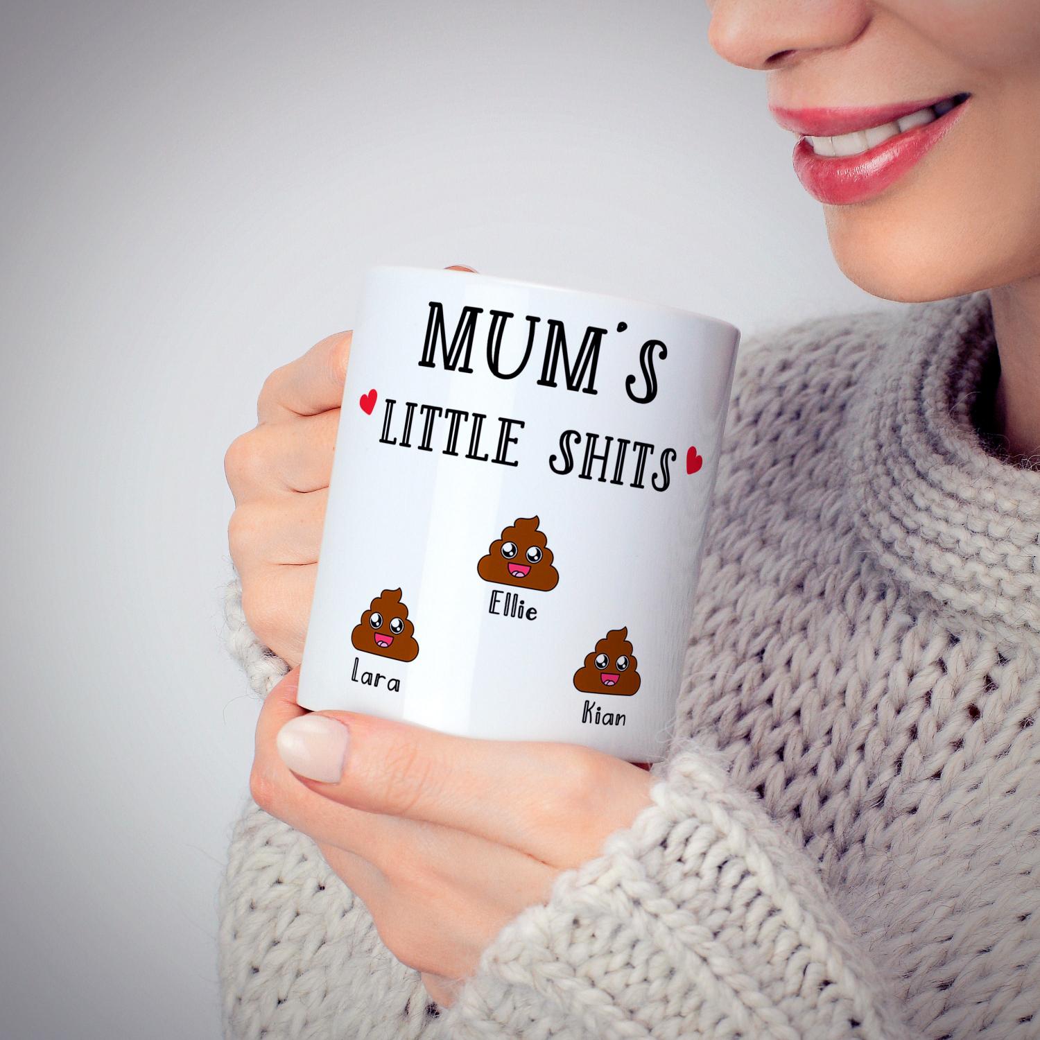 Mum Gift Personalised Mug, Mums Little Shits Mug and Coaster Gift for Mum, Funny Gift for Mum, Mother's Day Gift, Christmas Gift Mum TIS40