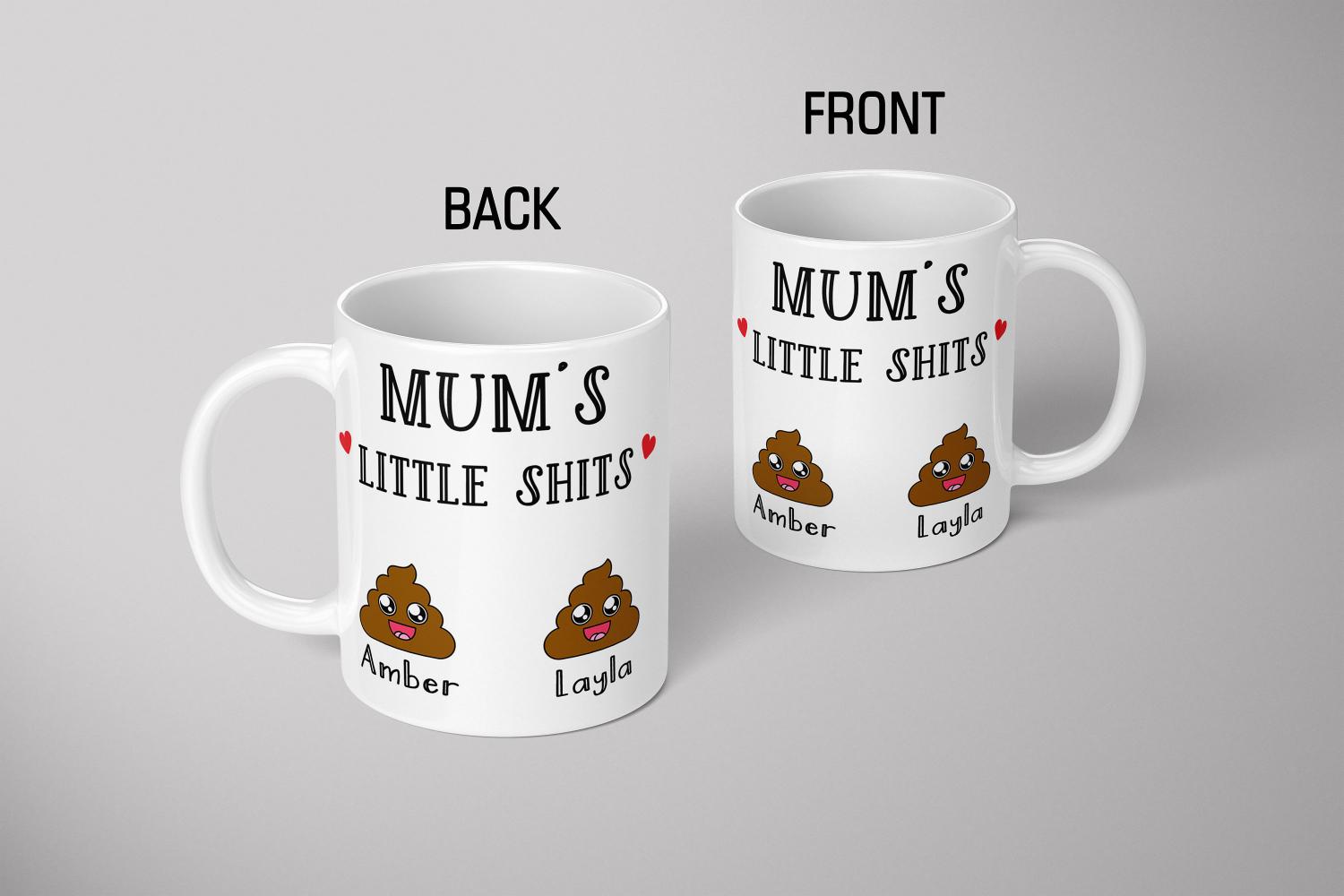 Mum Gift Personalised Mug, Mums Little Shits Mug and Coaster Gift for Mum, Funny Gift for Mum, Mother's Day Gift, Christmas Gift Mum TIS40
