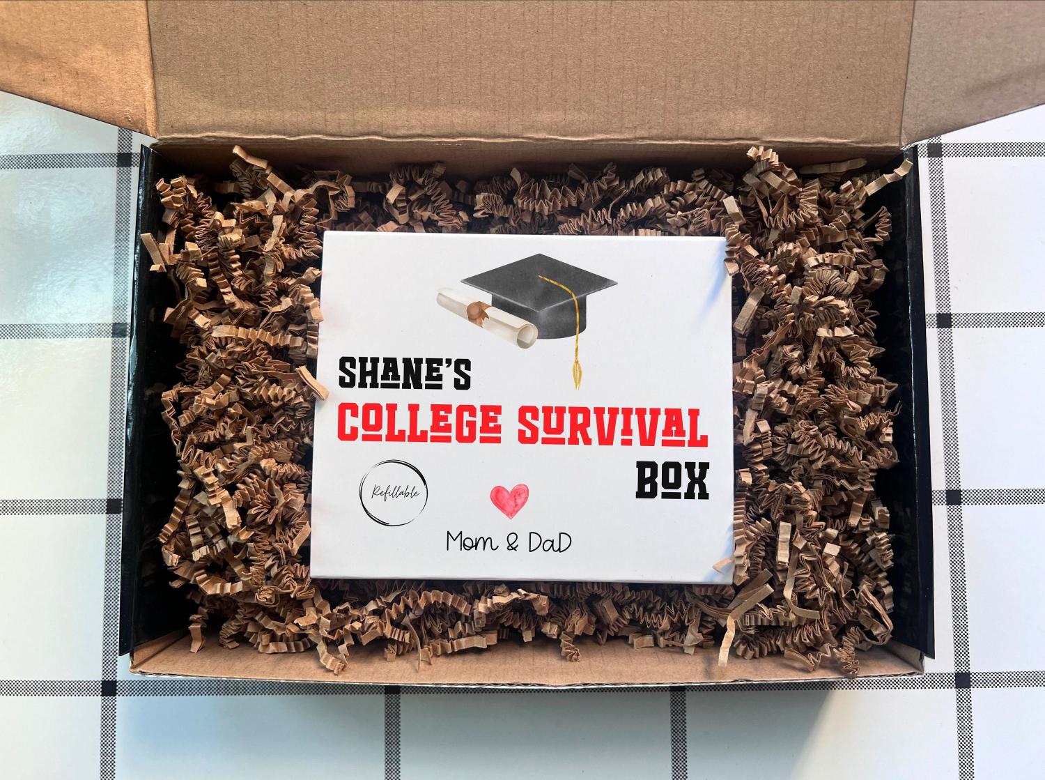 College Survival Gift Card College Bound Care Package High School Graduation Gift Personalized Gift College Student Cash Holder Money Holder