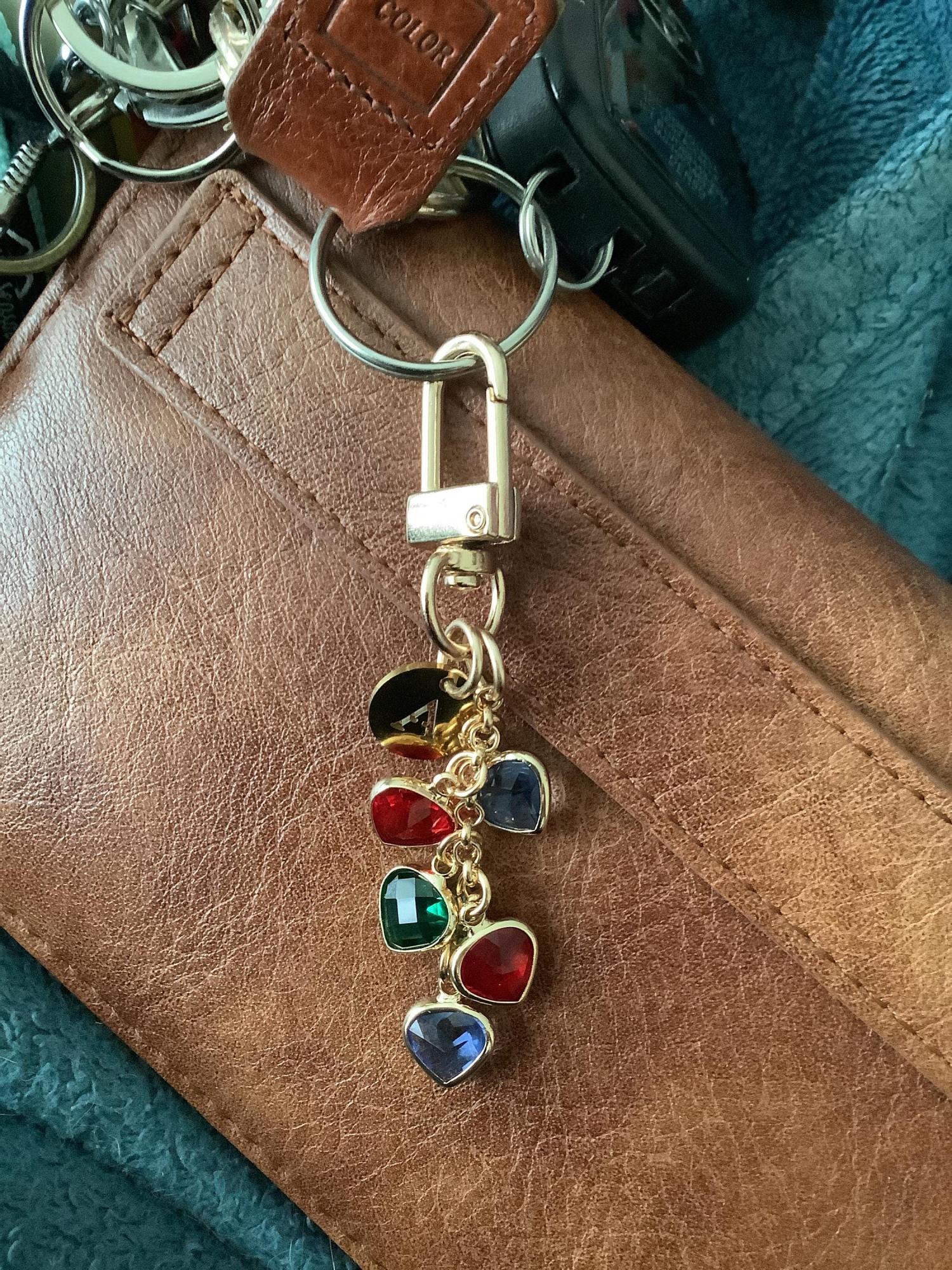 Personalized Birthstone Keychain,Custom Aquamarine Key Ring,Mothers Day Gift,mother birthday gift,Family tree keychain,Birthday Gift for Her