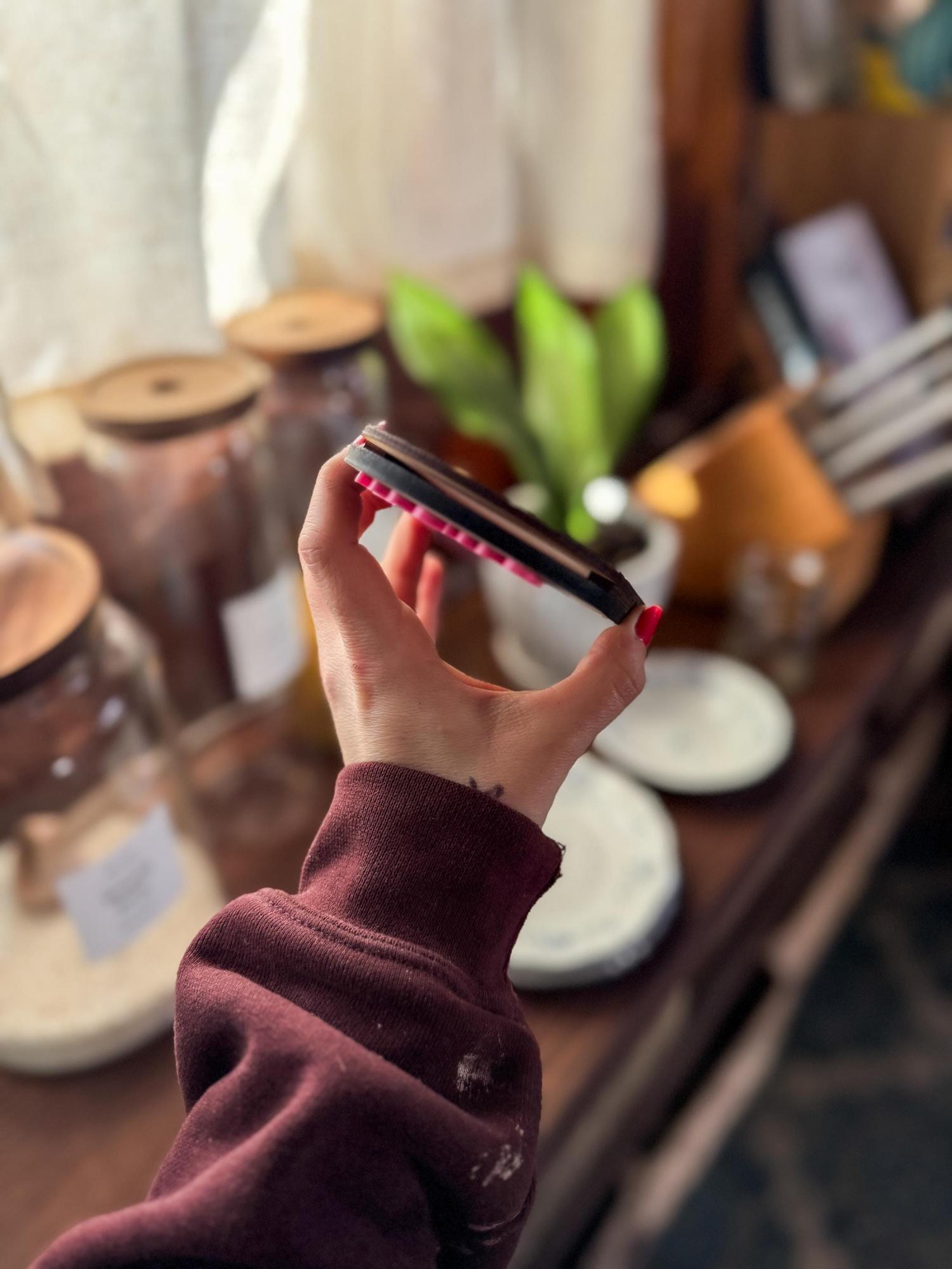 Personalized Photo Frame Magnet, Engraved Flower, Mother's Day Gift