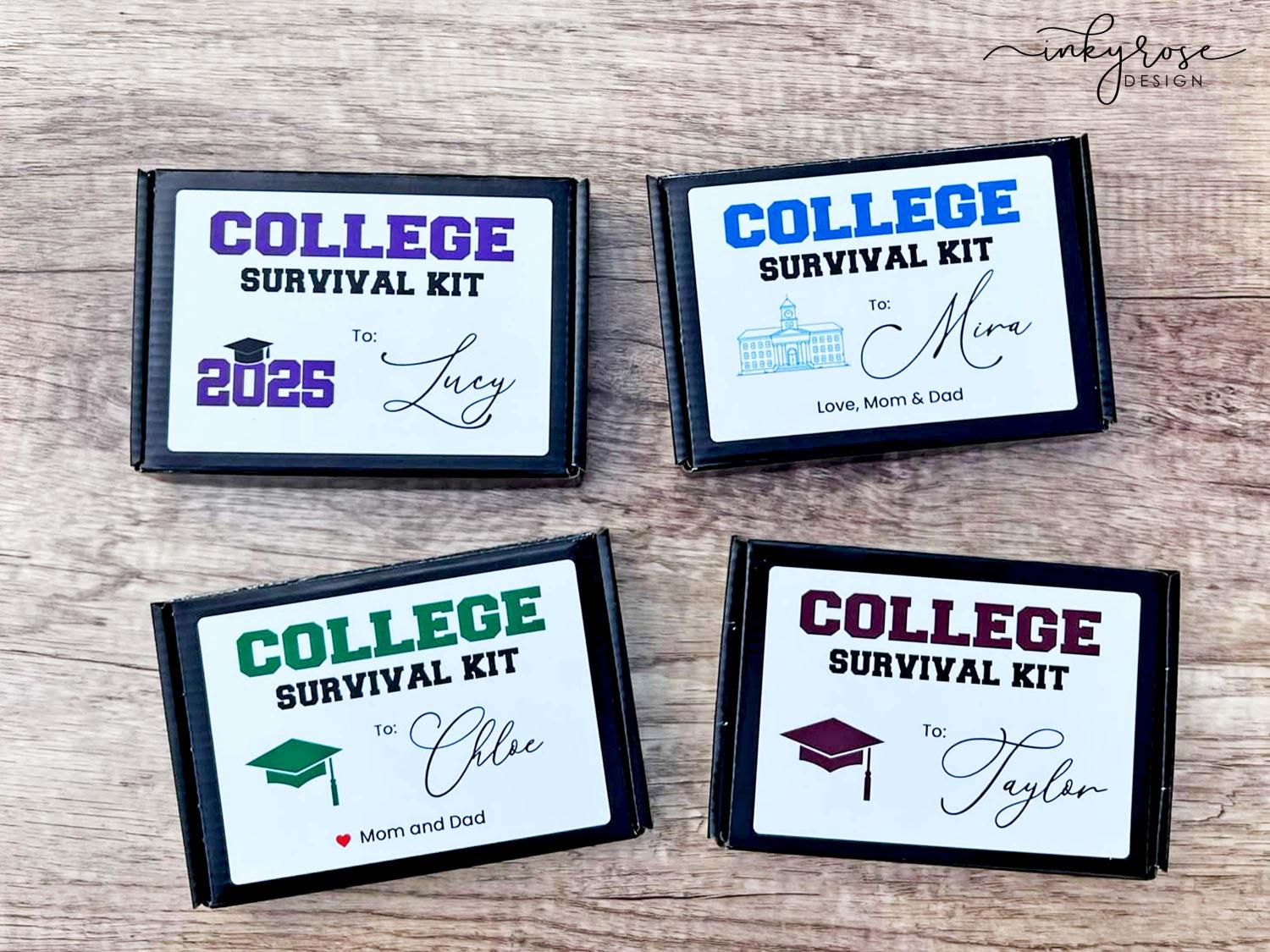 High School Graduation Gift Card Holder College Survival Box Kit College Care Package Bound Gift Must Haves Cash Money Holder Personalized
