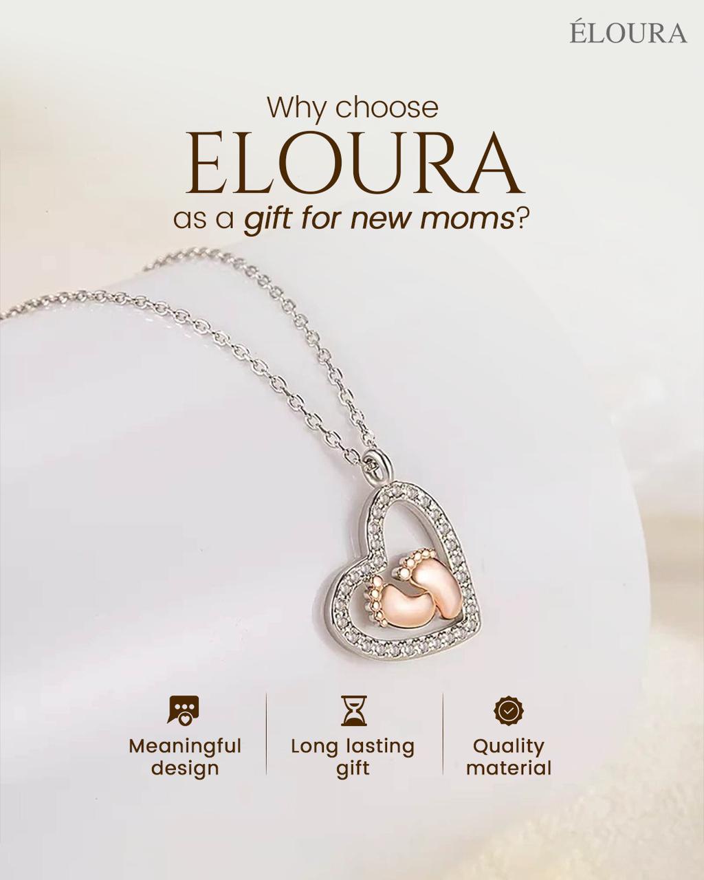 To My Mommy Necklace - Perfect Gift for New Moms, Moms-to-Be, and Baby Showers | To My Mommy Baby Feet Heart Necklace
