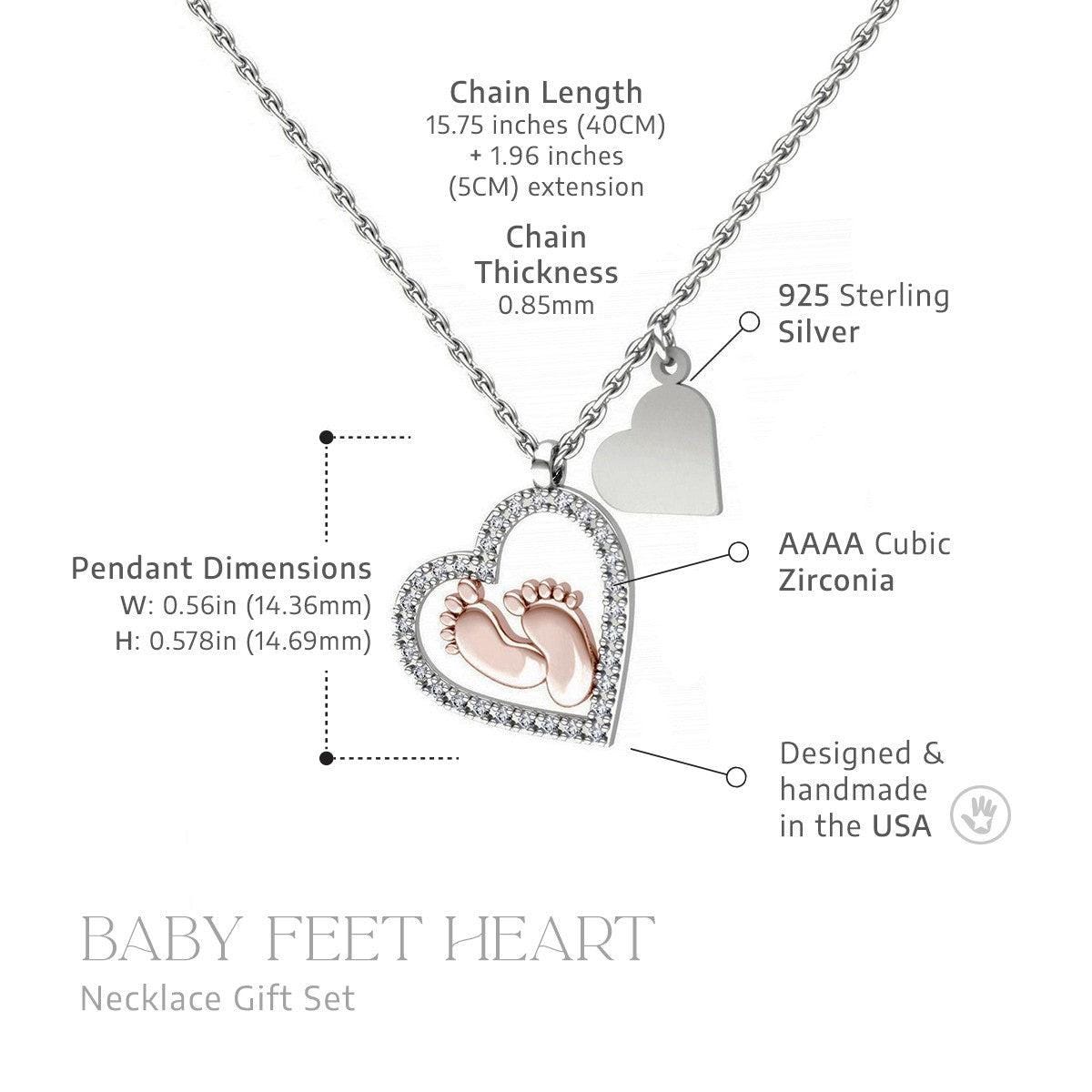To My Mommy Necklace - Perfect Gift for New Moms, Moms-to-Be, and Baby Showers | To My Mommy Baby Feet Heart Necklace