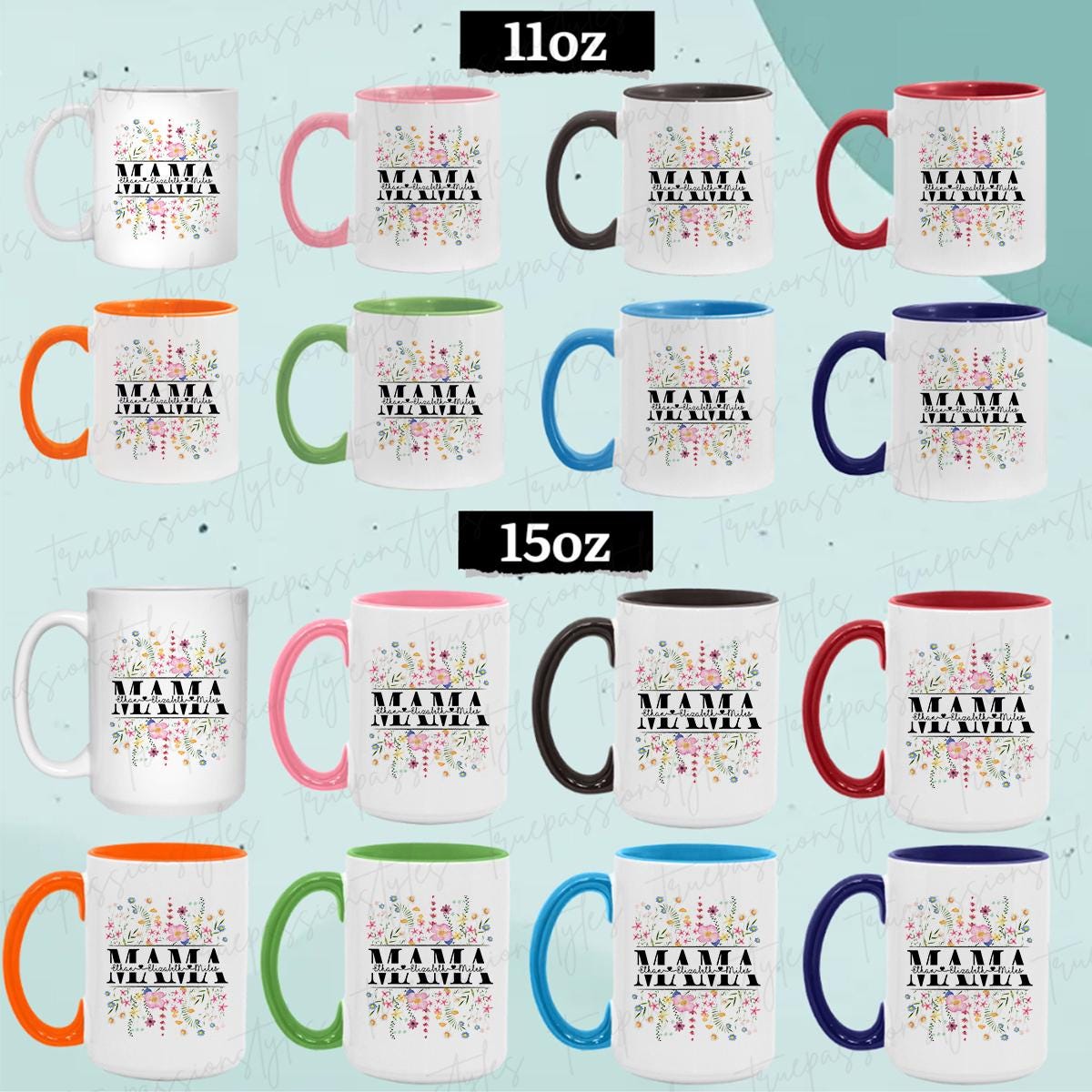 Personalized Mama Mug with Kids Names, Floral Mama Mug, Mothers Day Gift For Mom, Mama To Be Gifts T2859