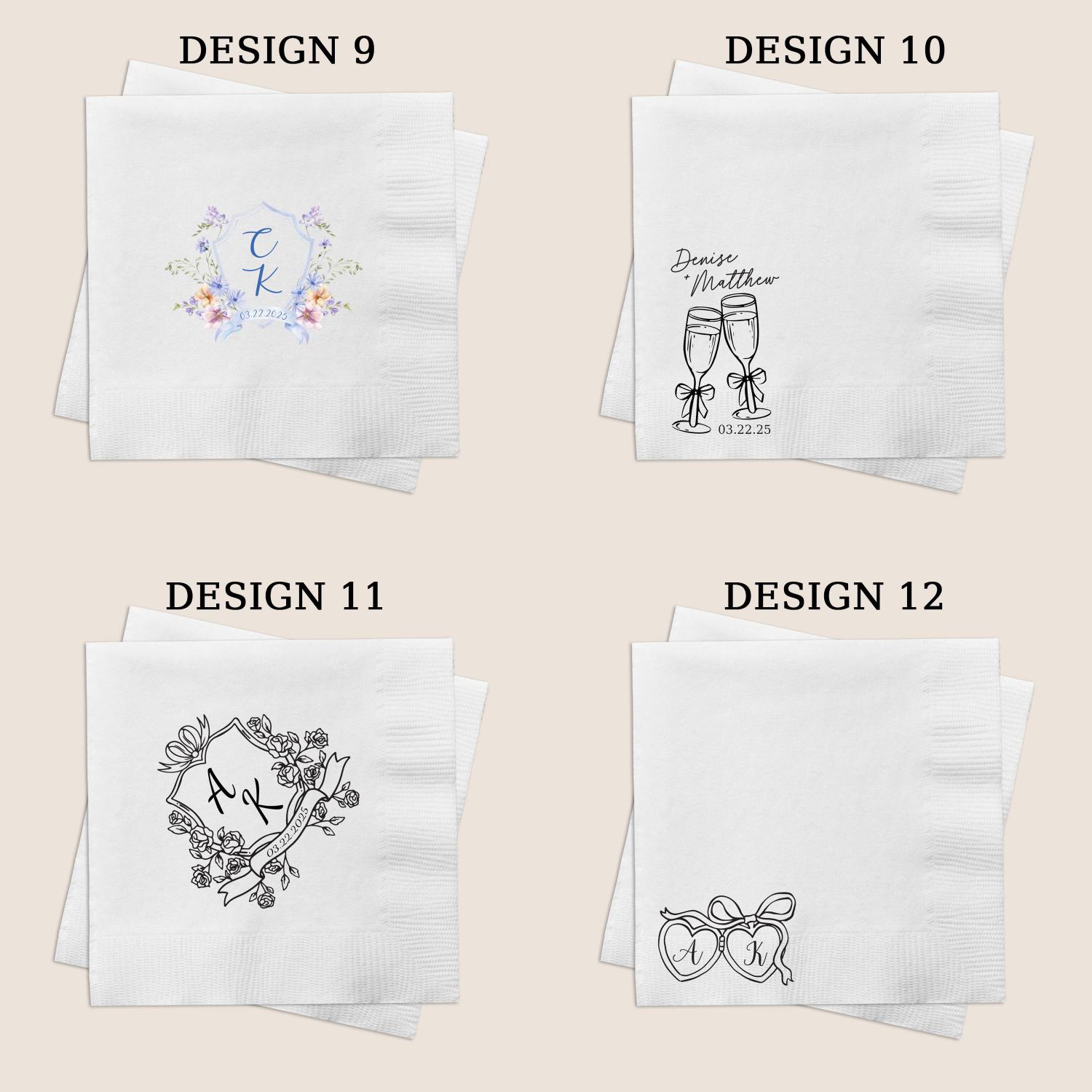 Personalized Wedding Napkins, Custom Wedding Cocktail Napkins for Engagement Party, Bridal Shower & Wedding Decor, Wedding Reception Napkins
