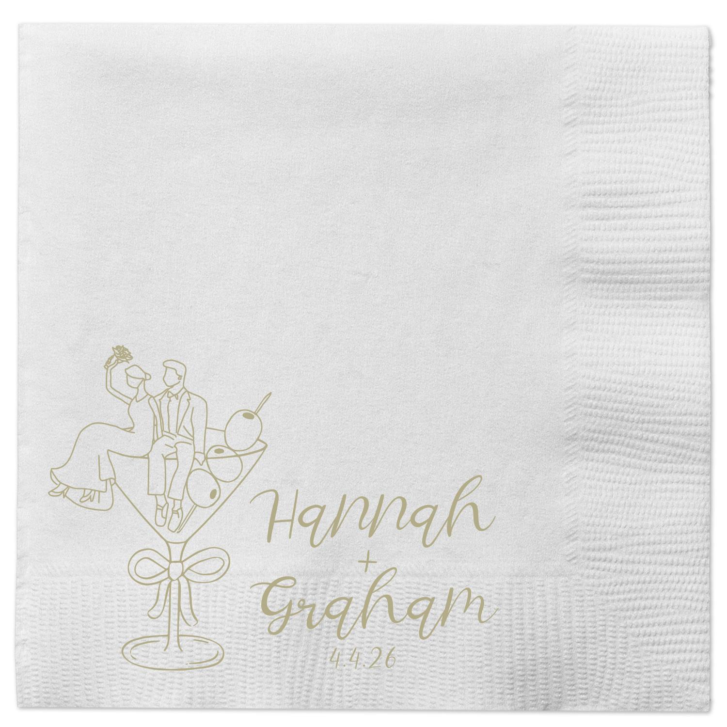 Personalized Wedding Napkins, Custom Wedding Cocktail Napkins for Engagement Party, Bridal Shower & Wedding Decor, Wedding Reception Napkins