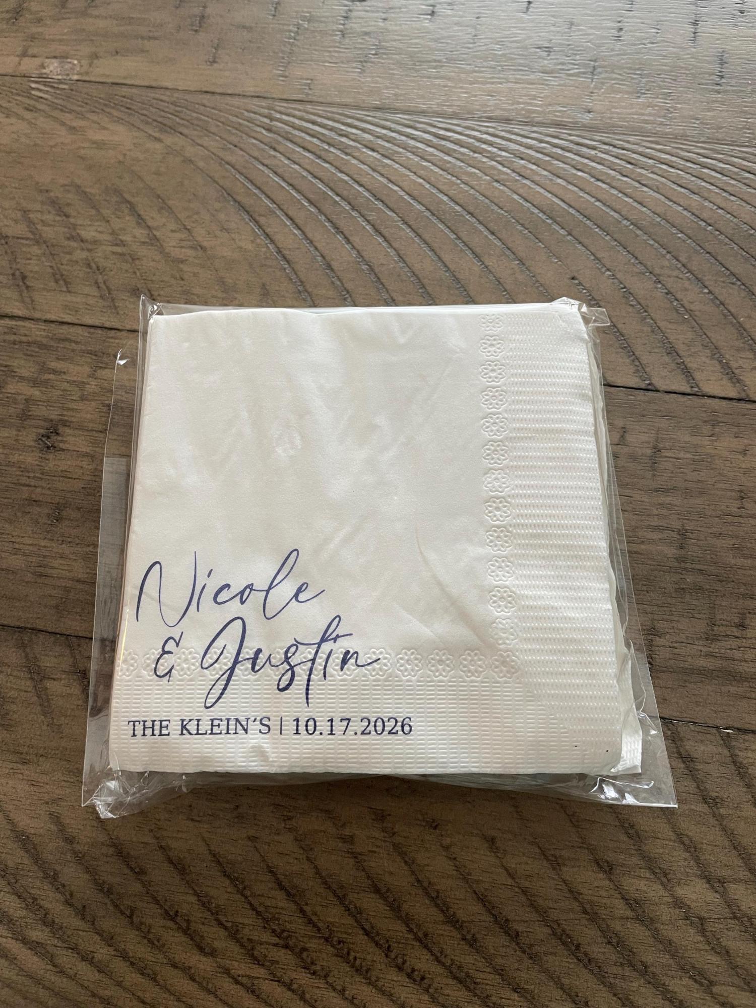 Personalized Wedding Napkins, Custom Wedding Cocktail Napkins for Engagement Party, Bridal Shower & Wedding Decor, Wedding Reception Napkins