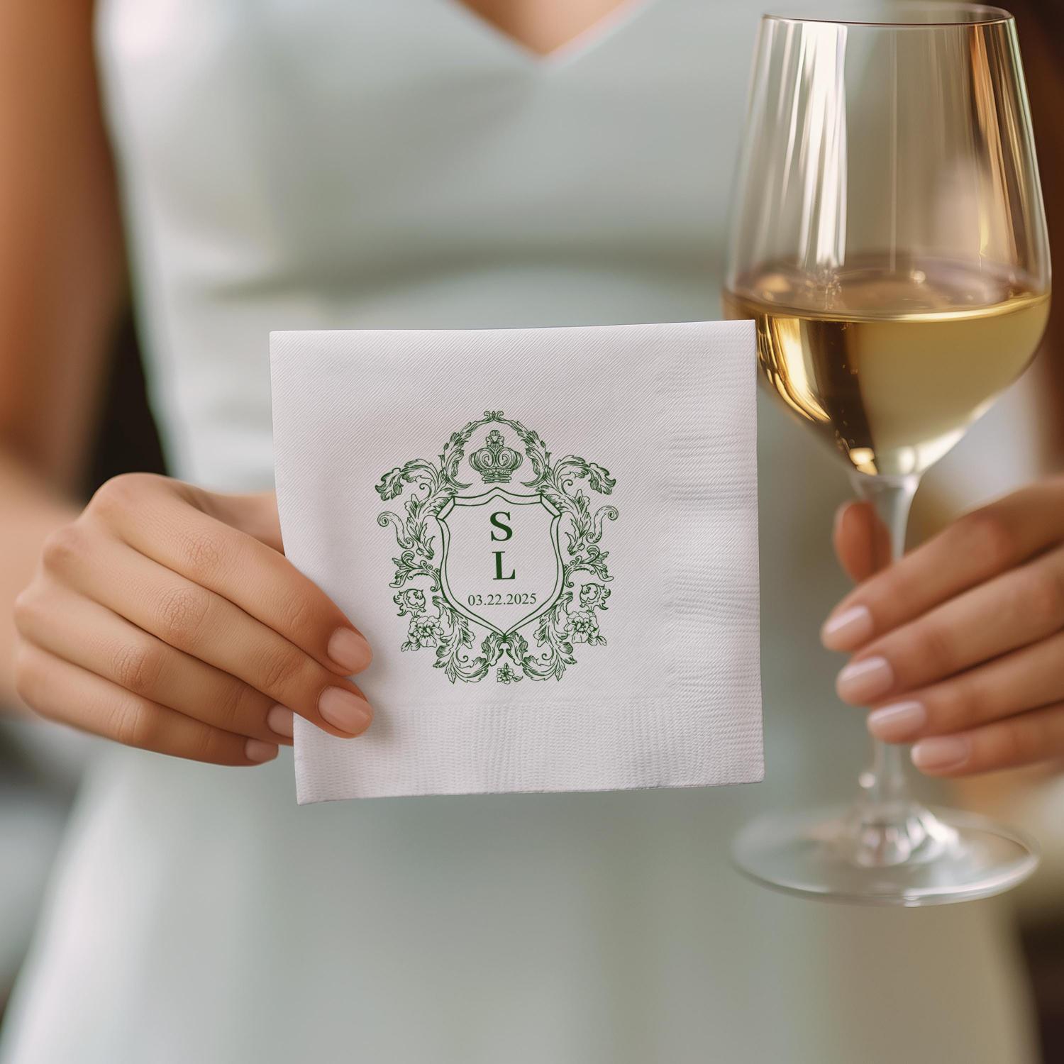 Personalized Wedding Napkins, Custom Wedding Cocktail Napkins for Engagement Party, Bridal Shower & Wedding Decor, Wedding Reception Napkins