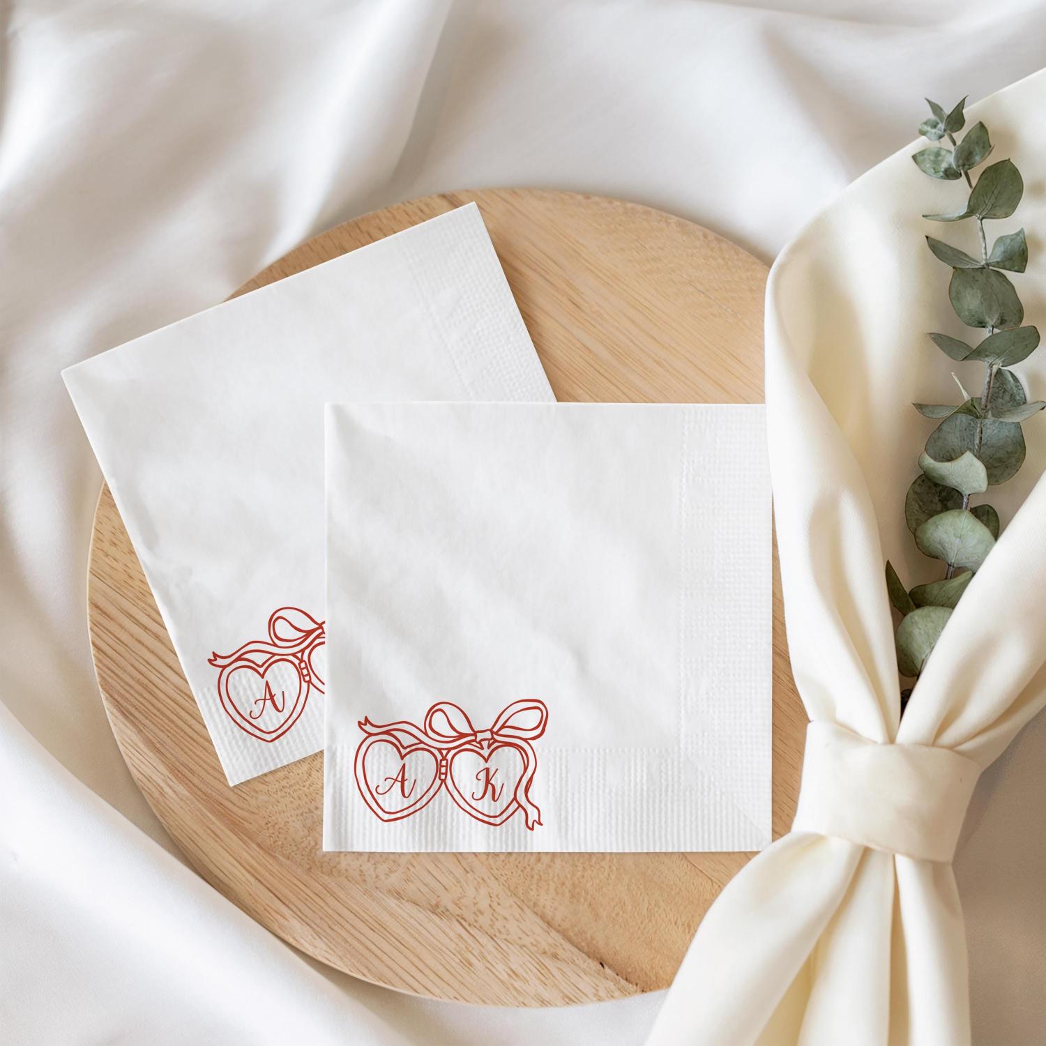 Personalized Wedding Napkins, Custom Wedding Cocktail Napkins for Engagement Party, Bridal Shower & Wedding Decor, Wedding Reception Napkins