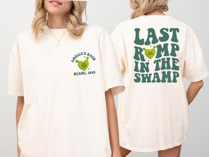 Last Romp in the Swamp Bachelorette Shirt, Swamp Bride Tshirt, Funny Matching Bachelorette Shirt, Funny Swamp Bachelorette Party Tee