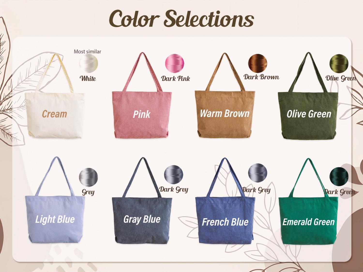 Personalized Bridesmaid gift bag, Bridesmaid Tote bag, Corduroy Tote Bag, Tote Bag with Zipper, Name Bag, Monogram Bag, Wedding Party Gifts