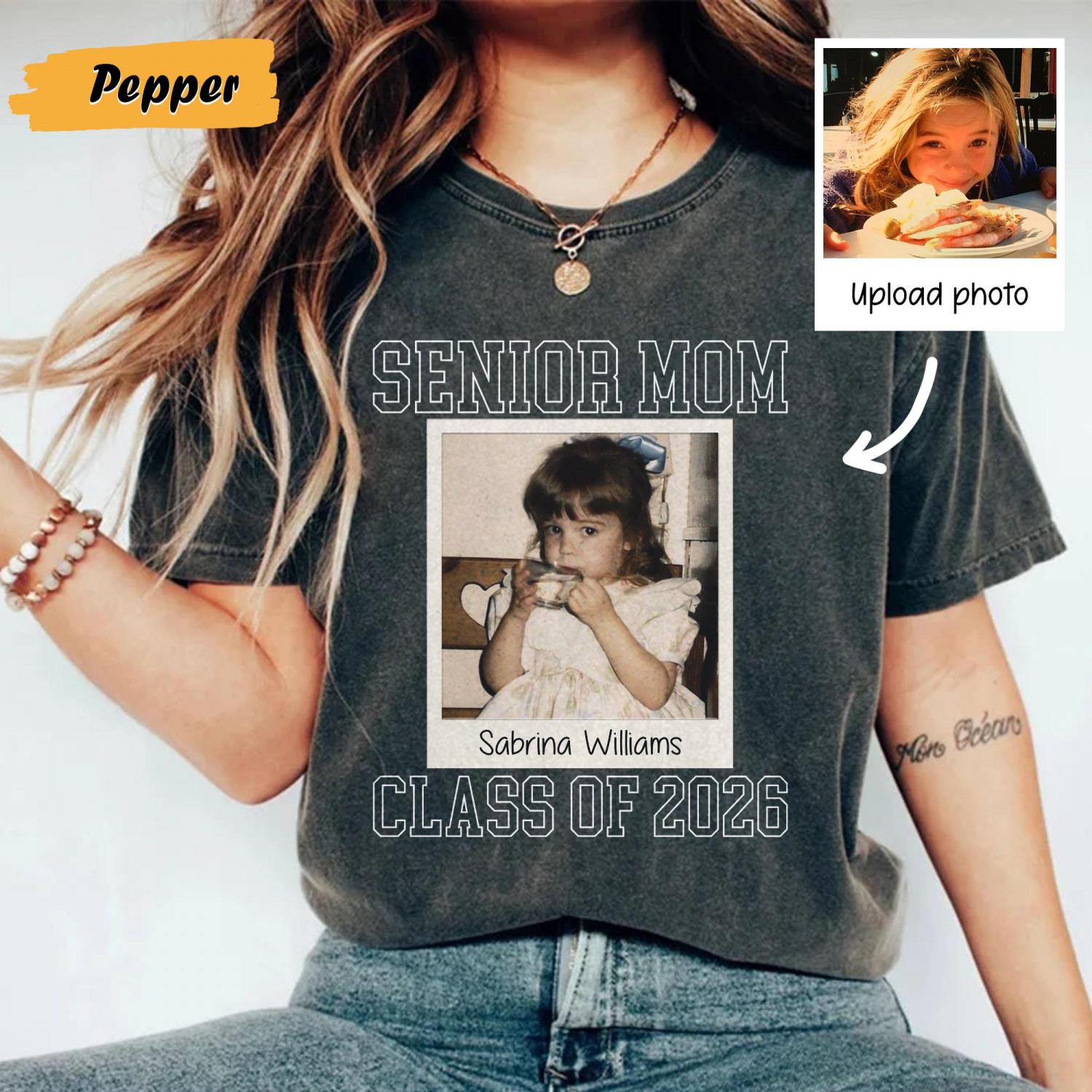 Custom Senior Mom 2026 Vintage Photo Shirt, Class of 2026, Graduation, High School Senior Shirt, Senior 2026 Shirt,Custom Shirt With Picture