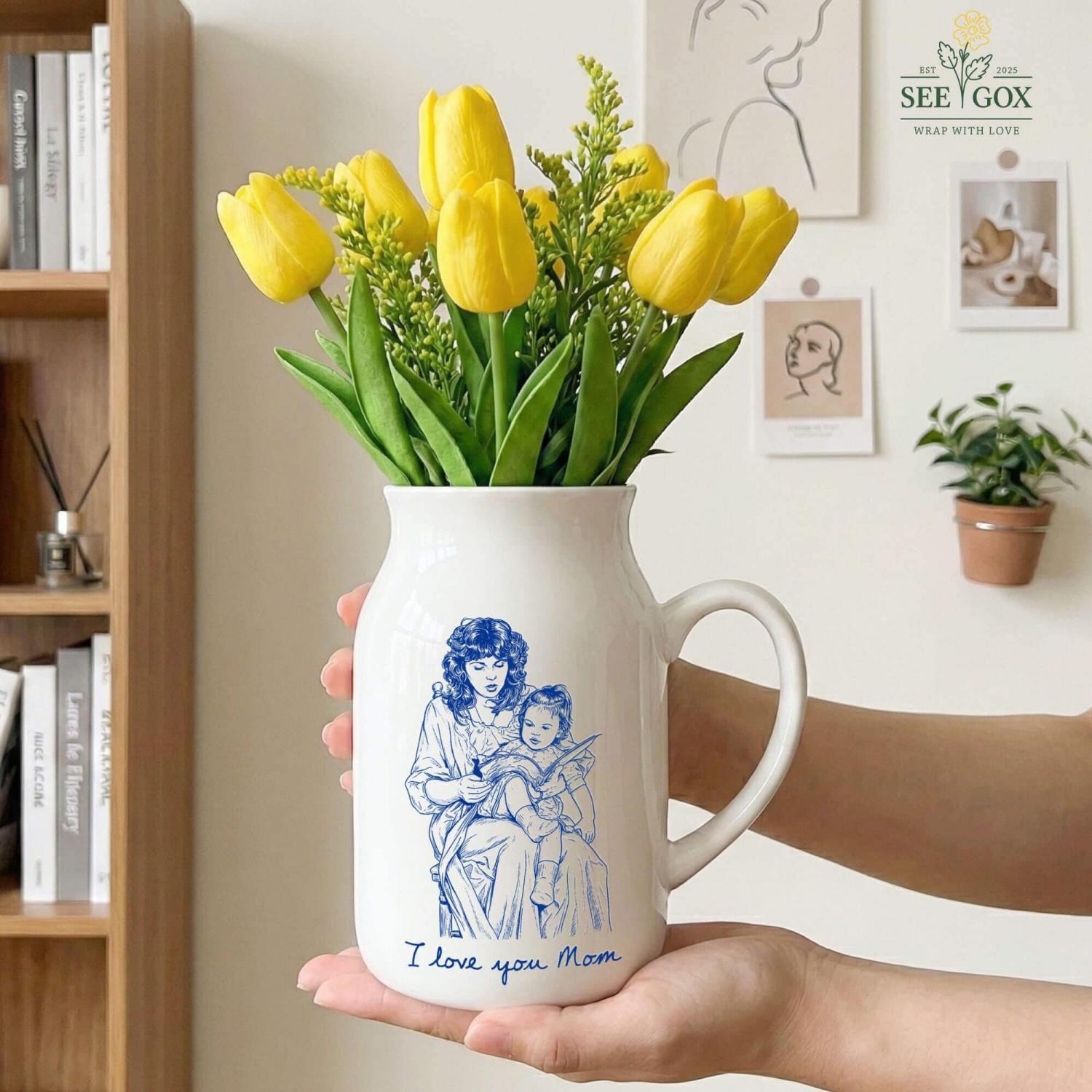 Photo Gift for Mom, Flower Vase for Mom, Custom Photo Mother of The Groom, Mother of the Bride Photo Gifts,Birthday Gifts for Mom Photo Gift