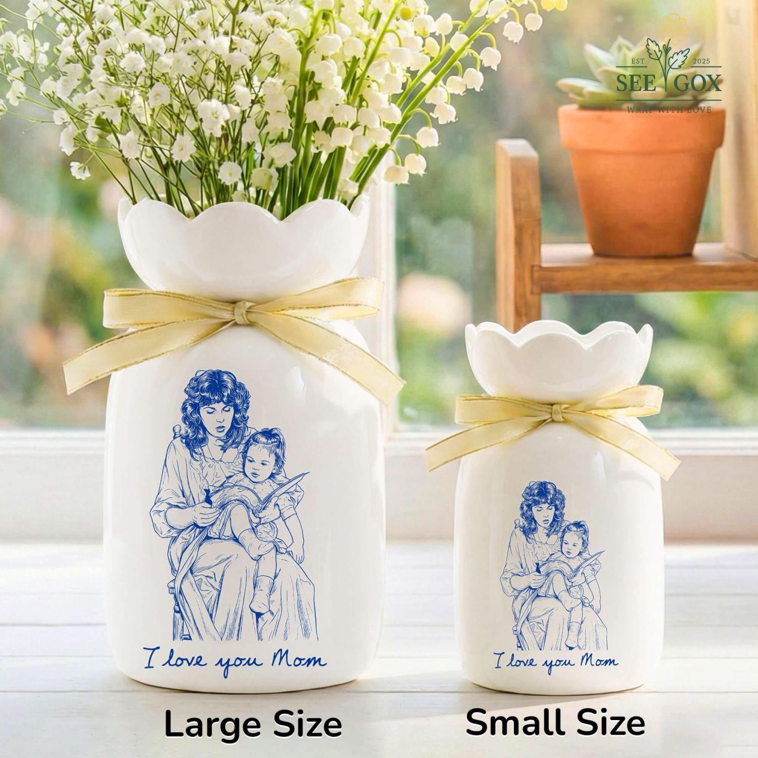 Photo Gift for Mom, Flower Vase for Mom, Custom Photo Mother of The Groom, Mother of the Bride Photo Gifts,Birthday Gifts for Mom Photo Gift