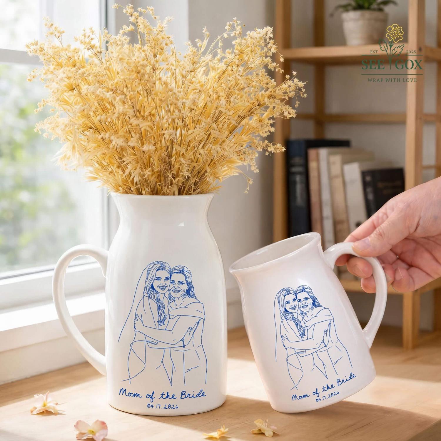 Photo Gift for Mom, Flower Vase for Mom, Custom Photo Mother of The Groom, Mother of the Bride Photo Gifts,Birthday Gifts for Mom Photo Gift