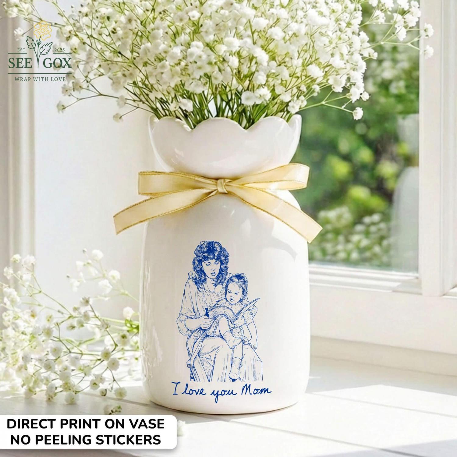 Photo Gift for Mom, Flower Vase for Mom, Custom Photo Mother of The Groom, Mother of the Bride Photo Gifts,Birthday Gifts for Mom Photo Gift