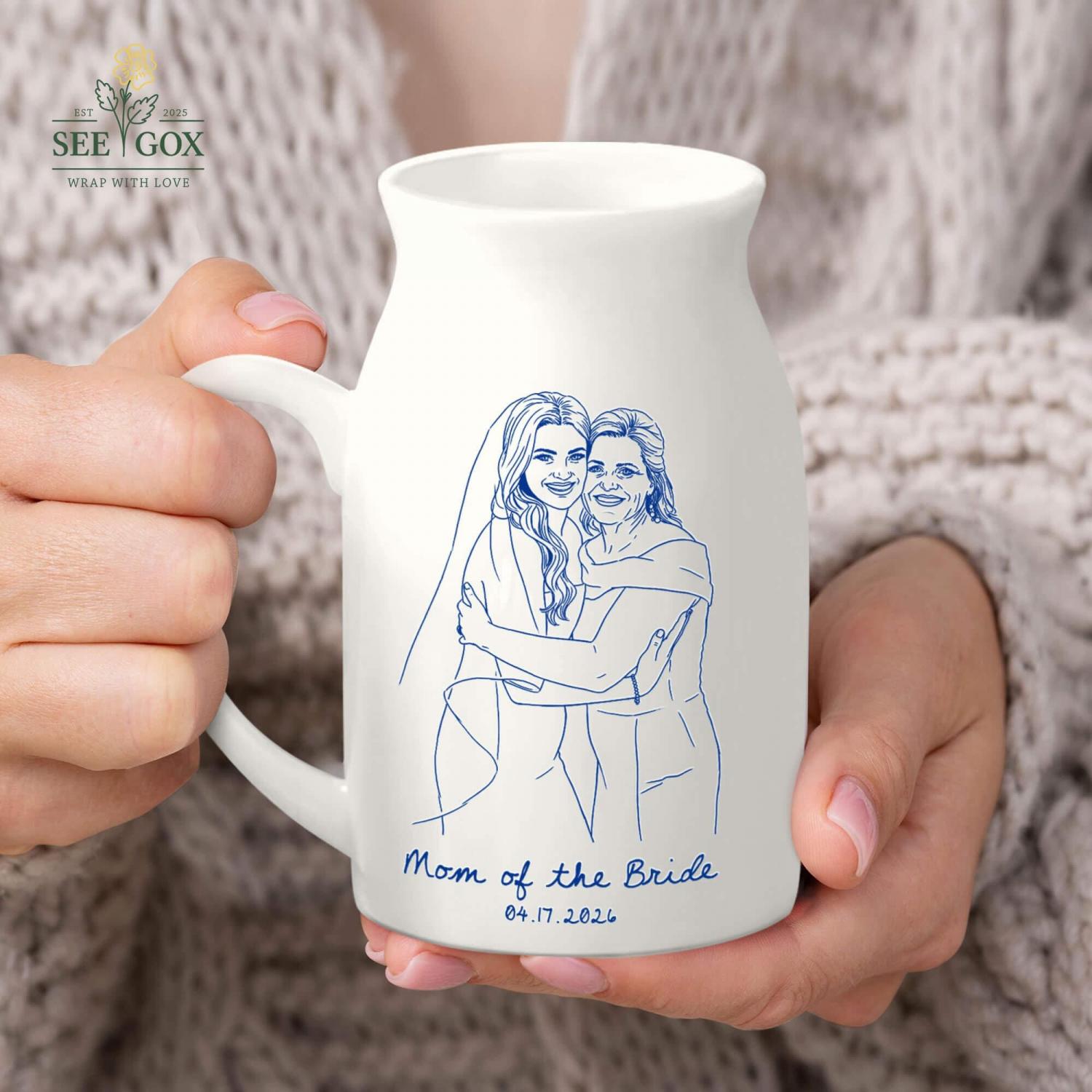 Photo Gift for Mom, Flower Vase for Mom, Custom Photo Mother of The Groom, Mother of the Bride Photo Gifts,Birthday Gifts for Mom Photo Gift