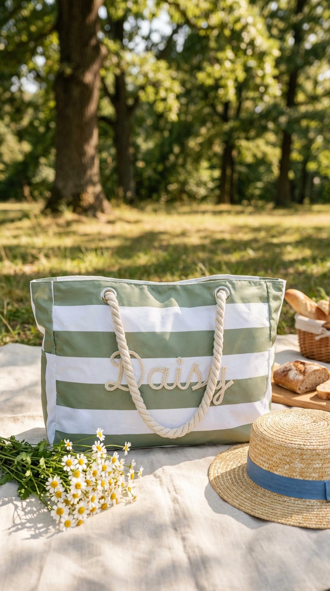 Personalized Beach Tote Bag with Zipper, Custom Large Pool Bag for Towels, Bridesmaid Proposal Gift, Bachelorette Girls Trip Favor