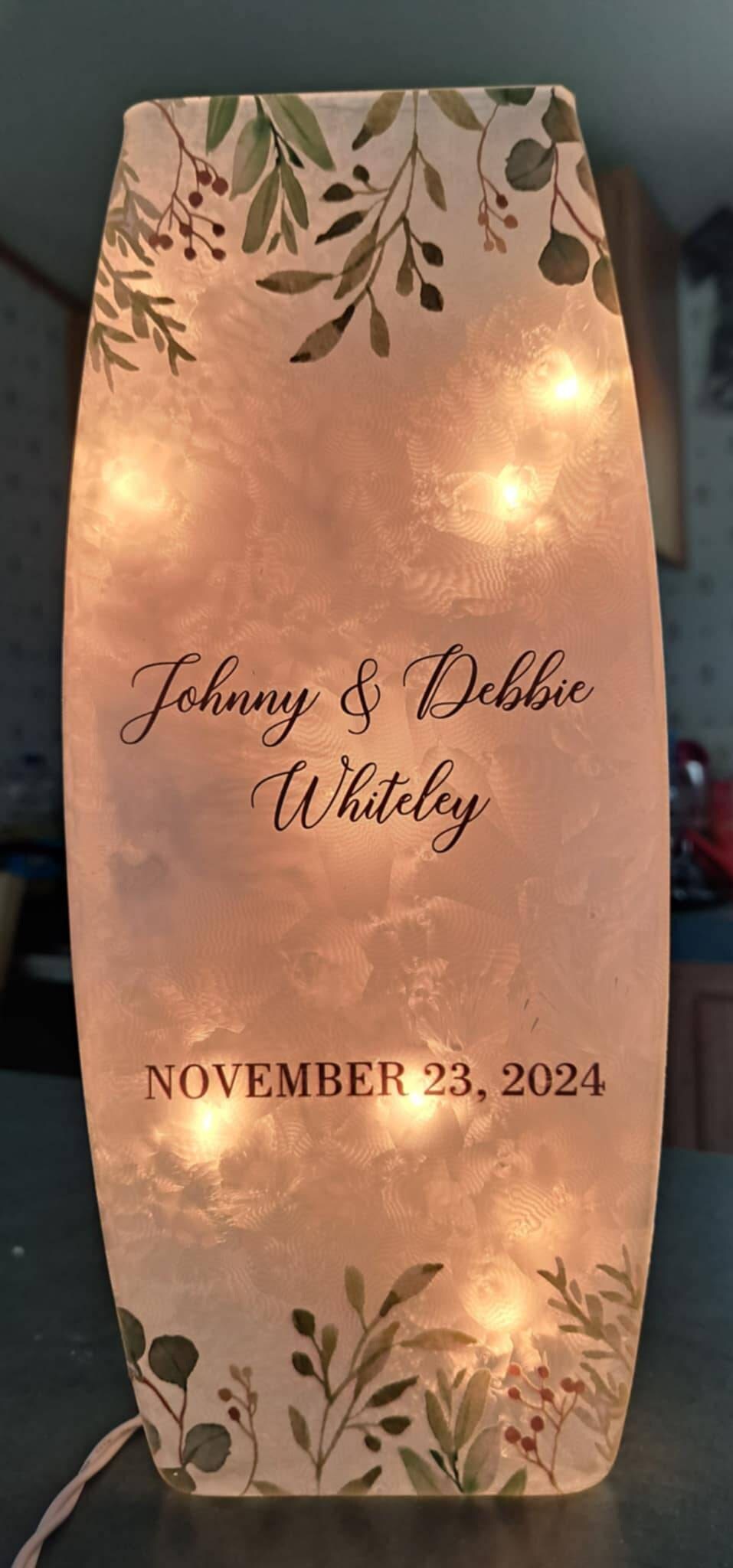 Laurels of Love Personalized Wedding Frosted Shelf Decor, Gifts for Wedding, Wedding Decor, Shelf Decor, Personalized Gift, Gifts for Couple