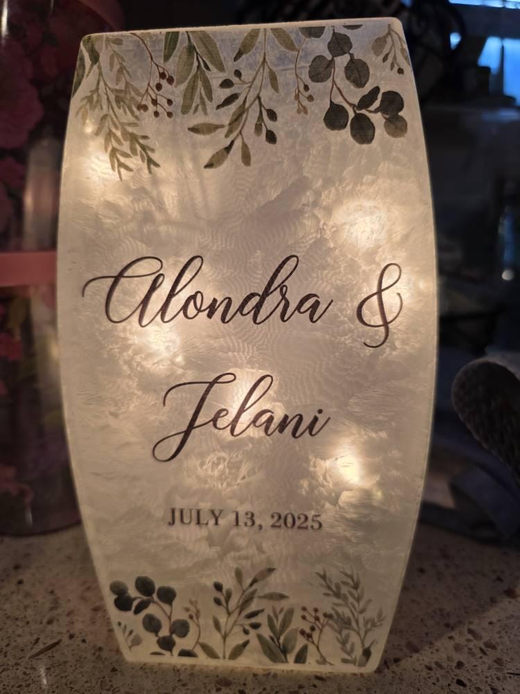 Laurels of Love Personalized Wedding Frosted Shelf Decor, Gifts for Wedding, Wedding Decor, Shelf Decor, Personalized Gift, Gifts for Couple