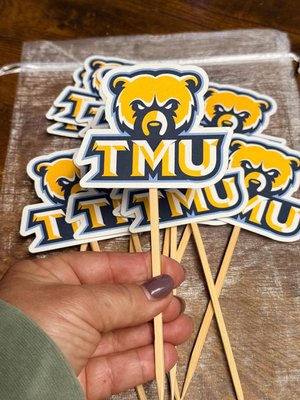 Custom College Logo Cupcake or Cake Toppers: Graduation Party Decor