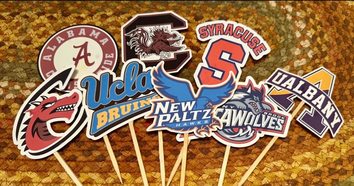 Custom College Logo Cupcake or Cake Toppers: Graduation Party Decor