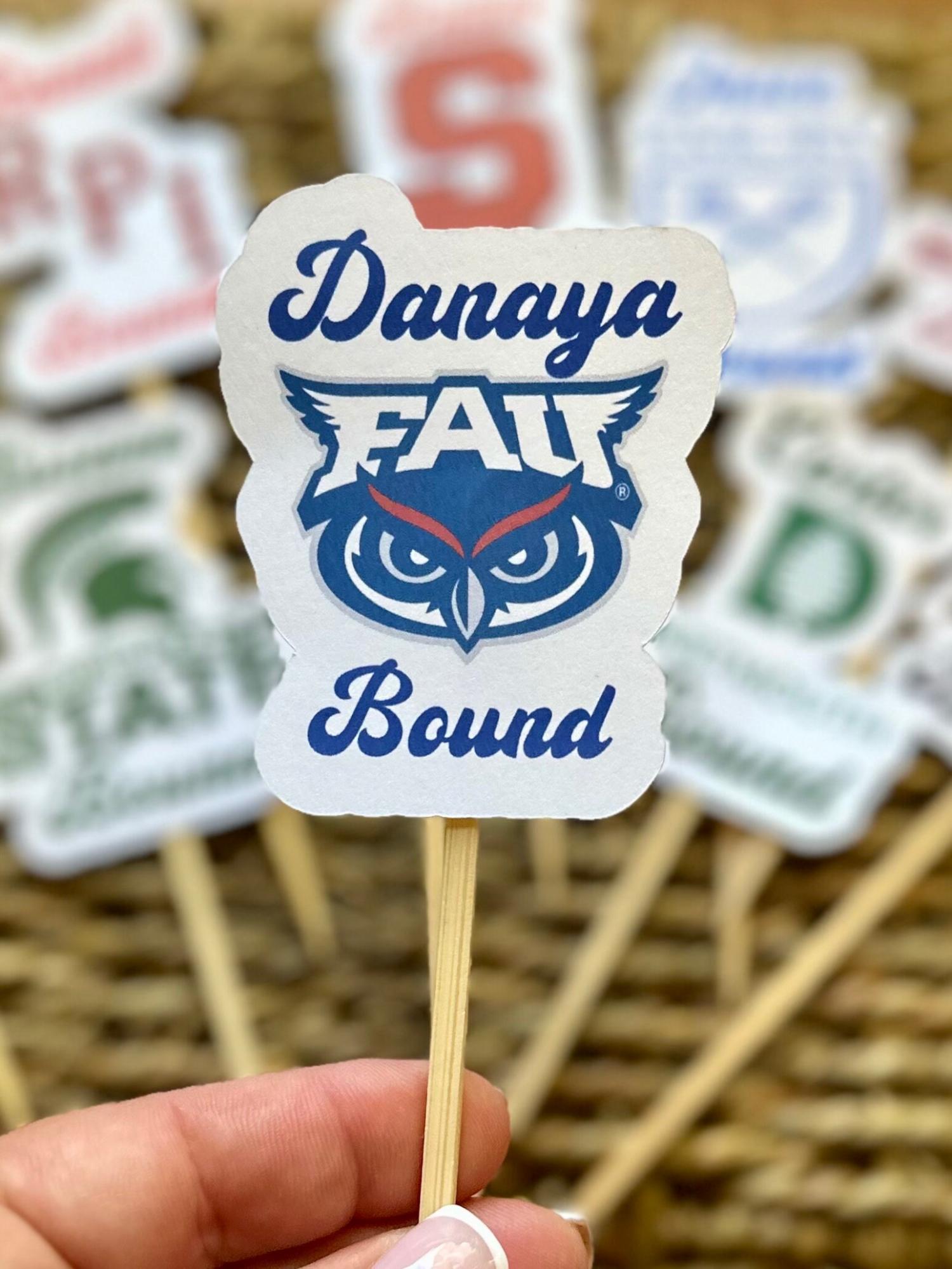 Custom College Logo Cupcake or Cake Toppers: Graduation Party Decor