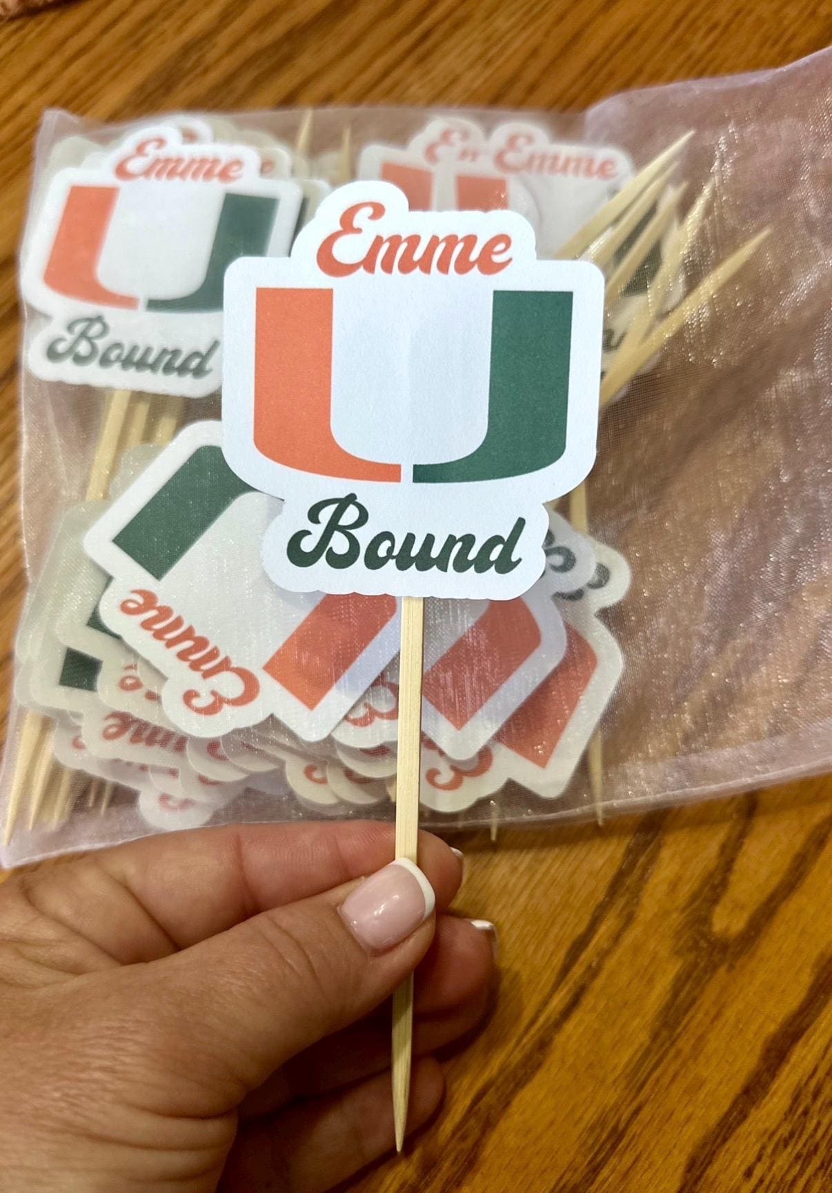 Custom College Logo Cupcake or Cake Toppers: Graduation Party Decor